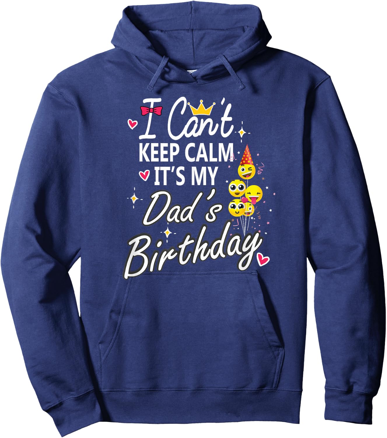 I Can't Keep Calm It's My Dad's Birthday Party Kids Hoodie - Hoodie | Navy