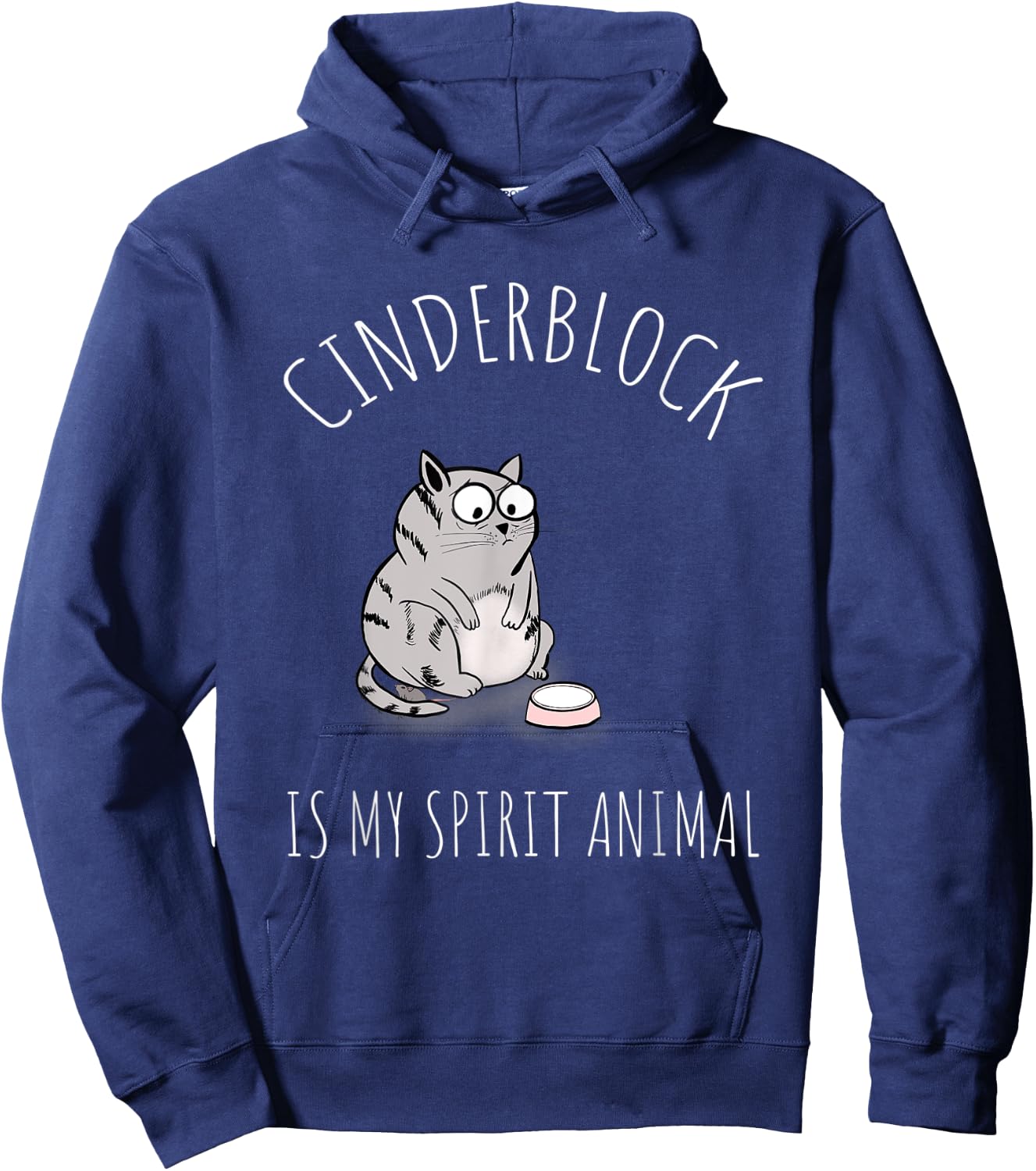 Cinderblock Fat Cat Is My Spirit Animal Gym Motivation Women Kids Hoodie - Hoodie | Navy