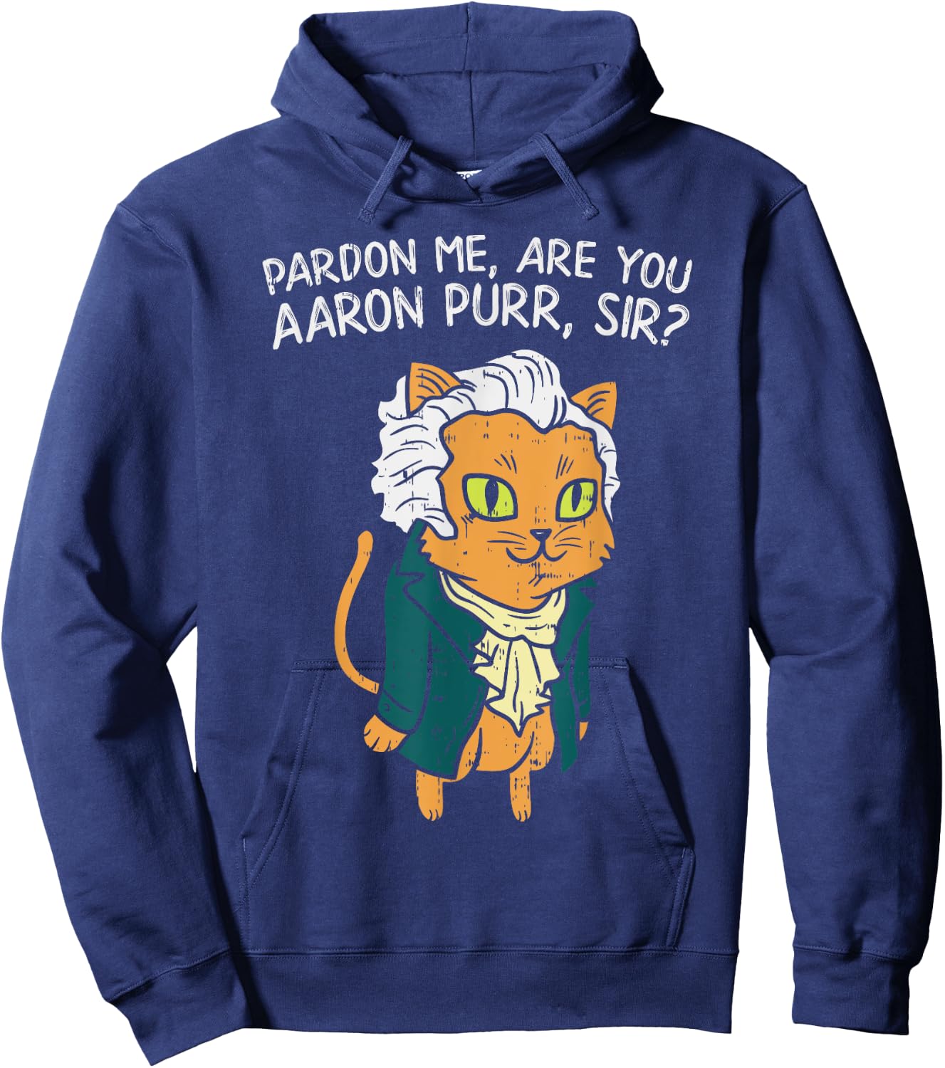 Are You Aaron Purr Sir Funny 4th Of July Hamilton Cat Gift Women Kids Hoodie - Hoodie | Navy