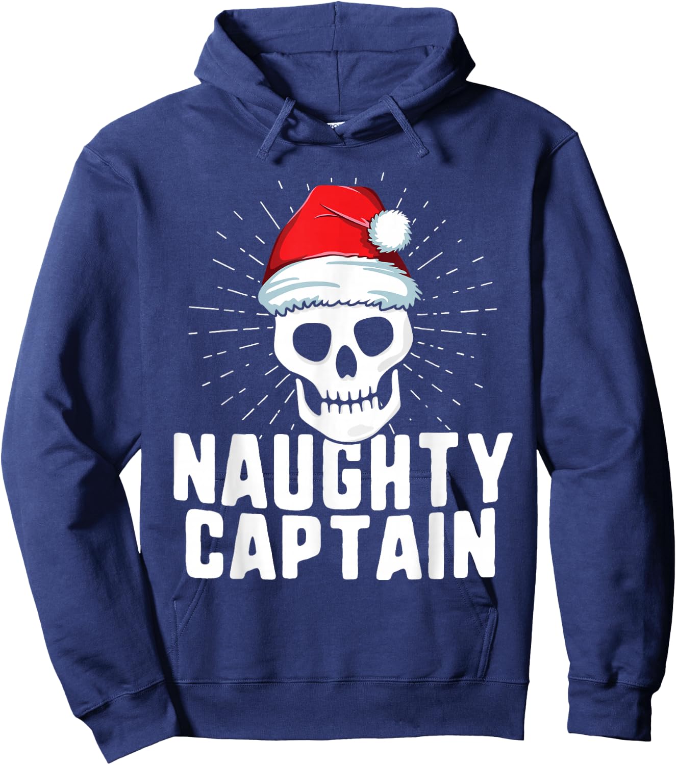 Naughty Captain Sailing Boat Xmas Inappropriate Christmas Hoodie - Hoodie | Navy