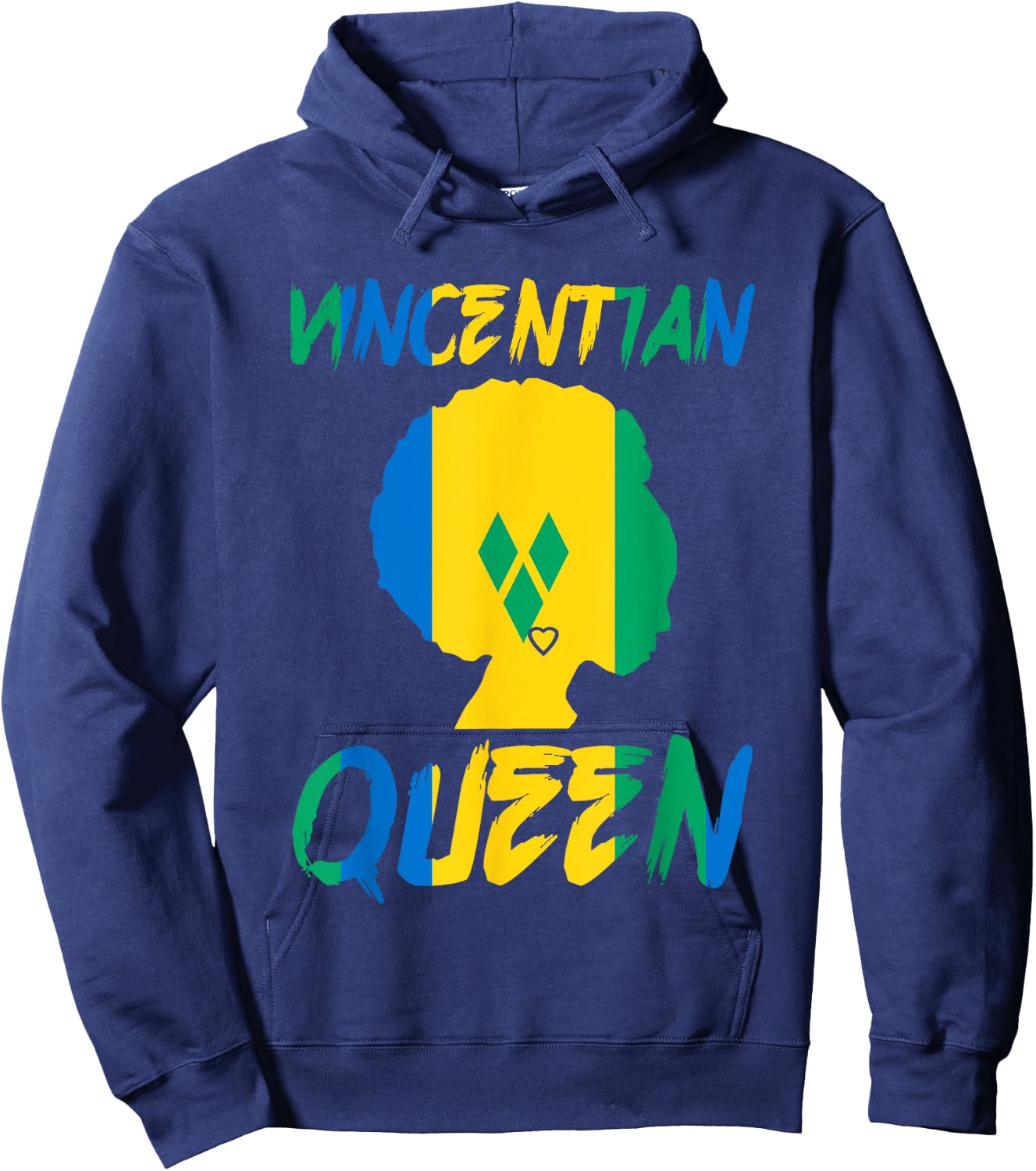 Vincentian Queen St Vincent Grenadines Flag Afro Pride Home Hoodie - Hoodie | Navy