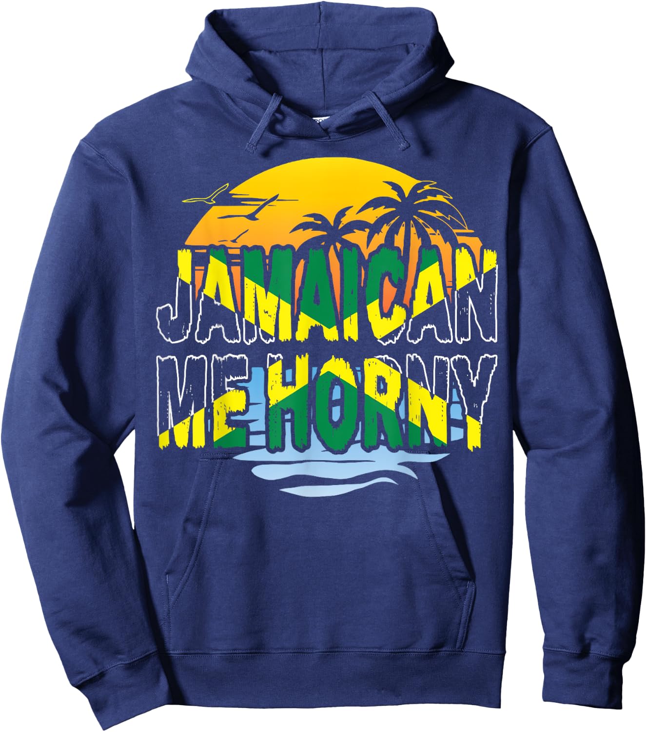 Funny Jamaican Me Horny Jamaica Fans Hoodie - Hoodie | Navy
