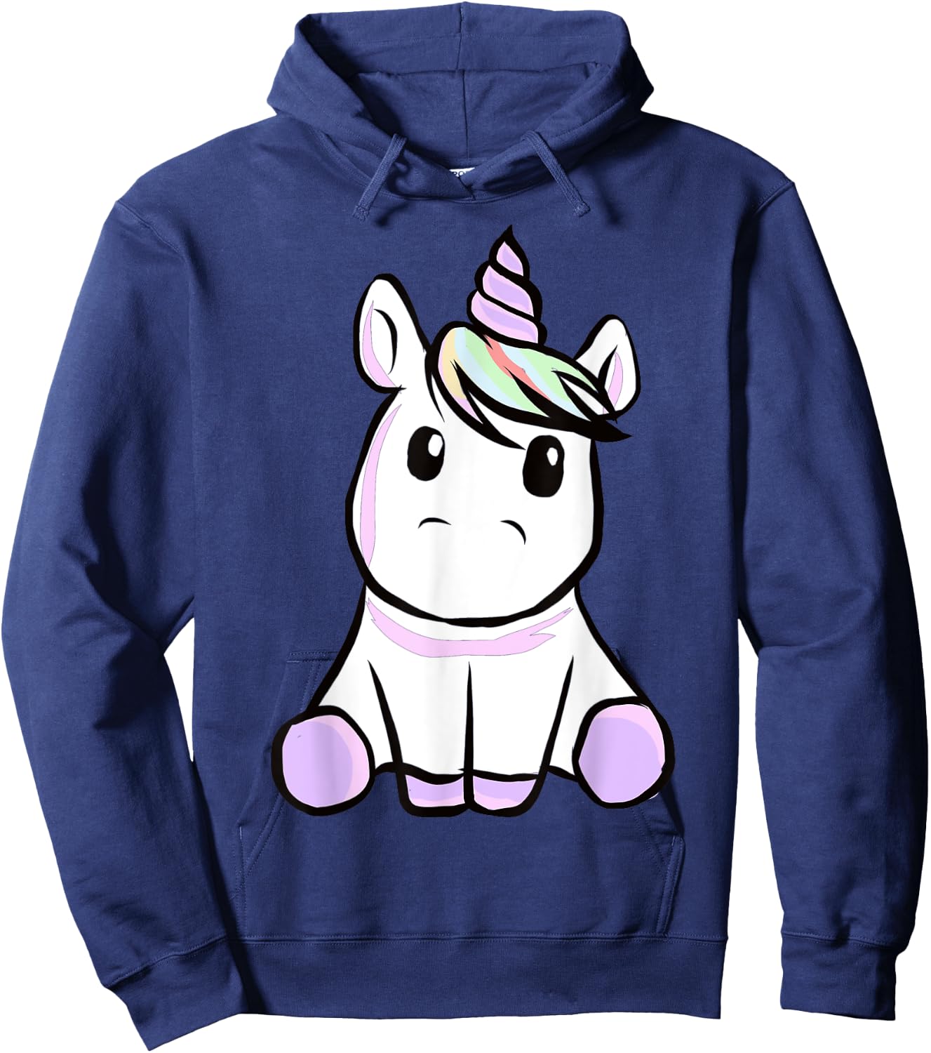 Unicorn - Cute Unicorn Sits Around - Cute Unicorn Hoodie - Hoodie | Navy