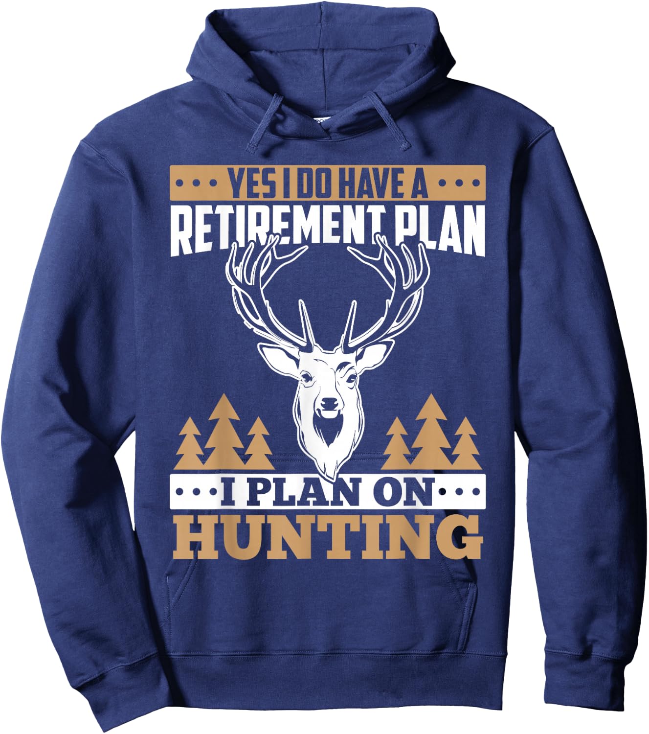Hunting retirement gifts love deer elk hunting gift Hoodie - Hoodie | Navy