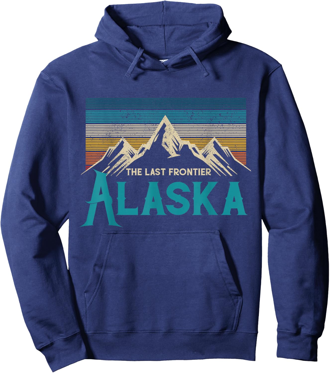 Alaska The Last Frontier Vintage Mountains Nature Gift Hoodie - Hoodie | Navy