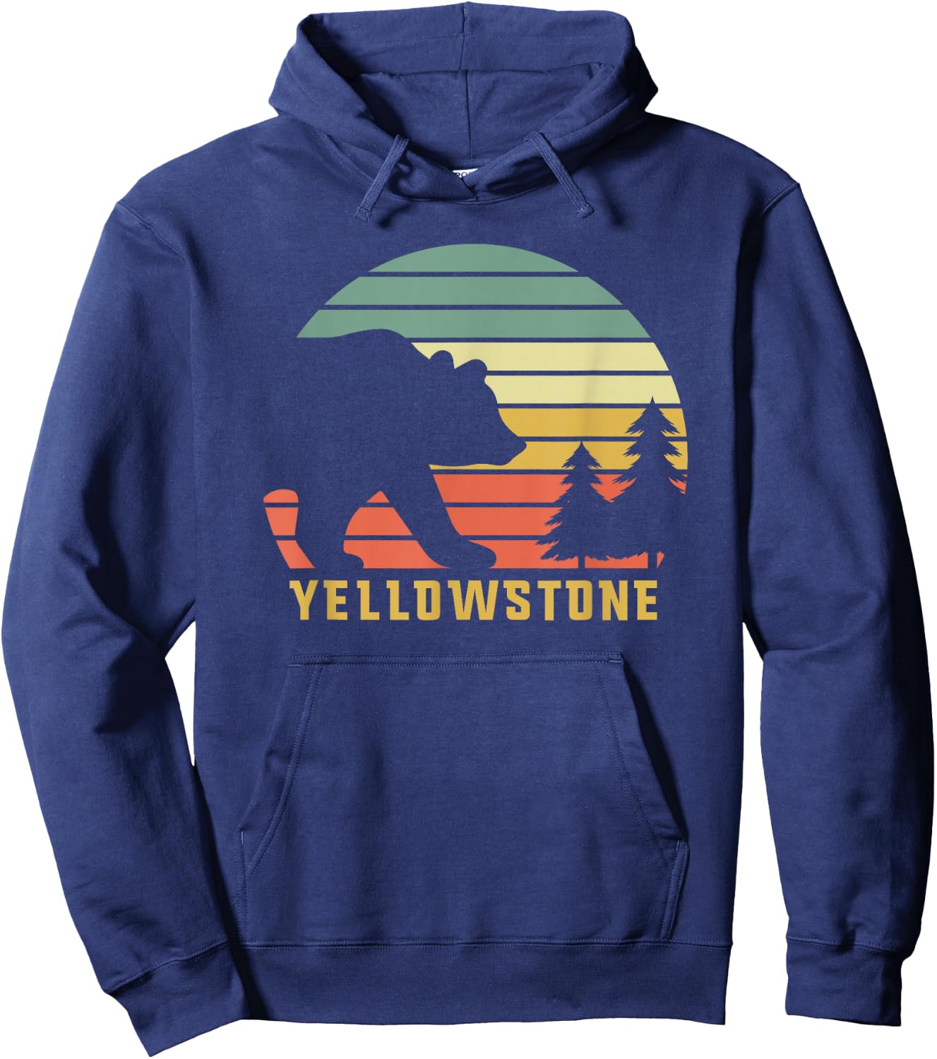 Vintage Yellowstone National Park Retro Bear Souvenir Gift Hoodie - Hoodie | Navy