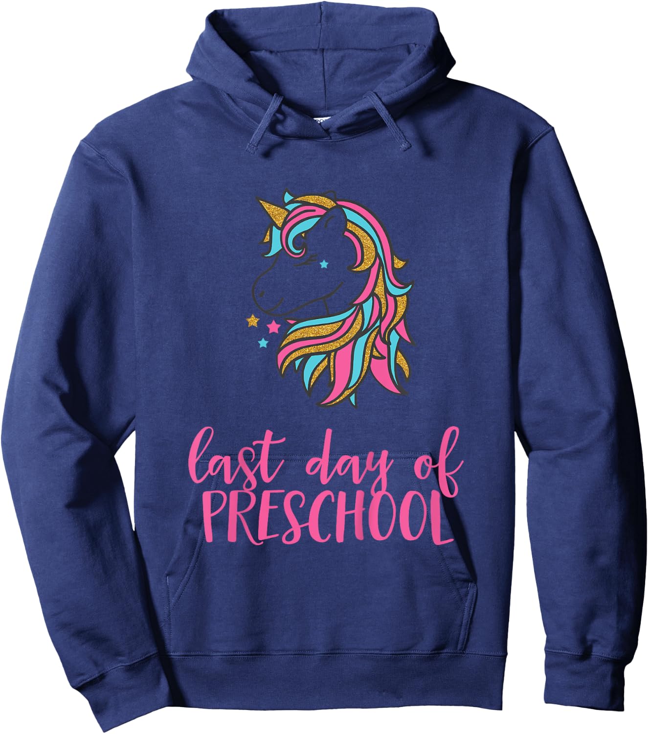 Kids Unicorn Last Day of Preschool Shirt for Girls Hoodie - Hoodie | Navy