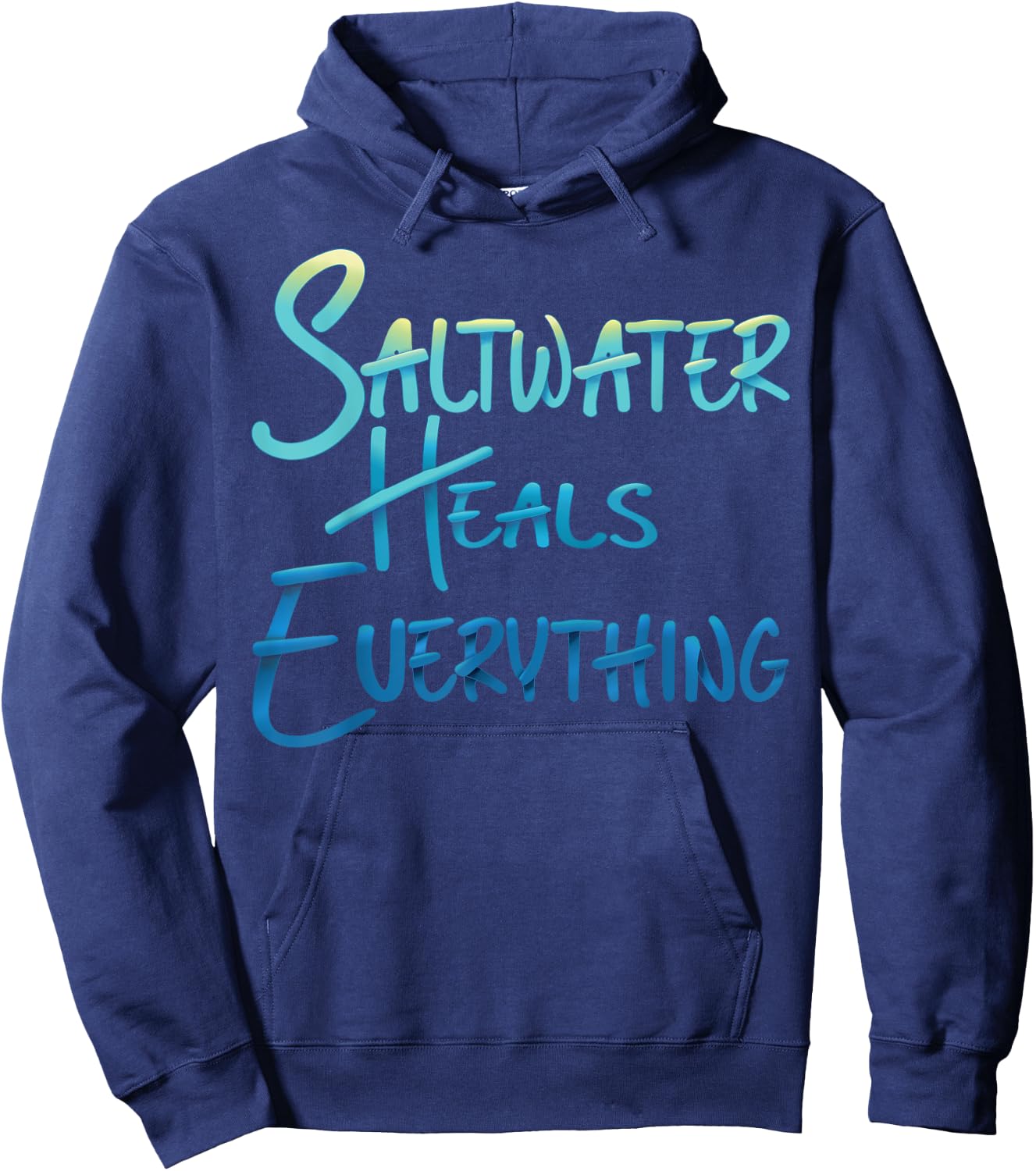 Saltwater Heals Everything Beach Vacation Vibes Men Women Kids Hoodie - Hoodie | Navy