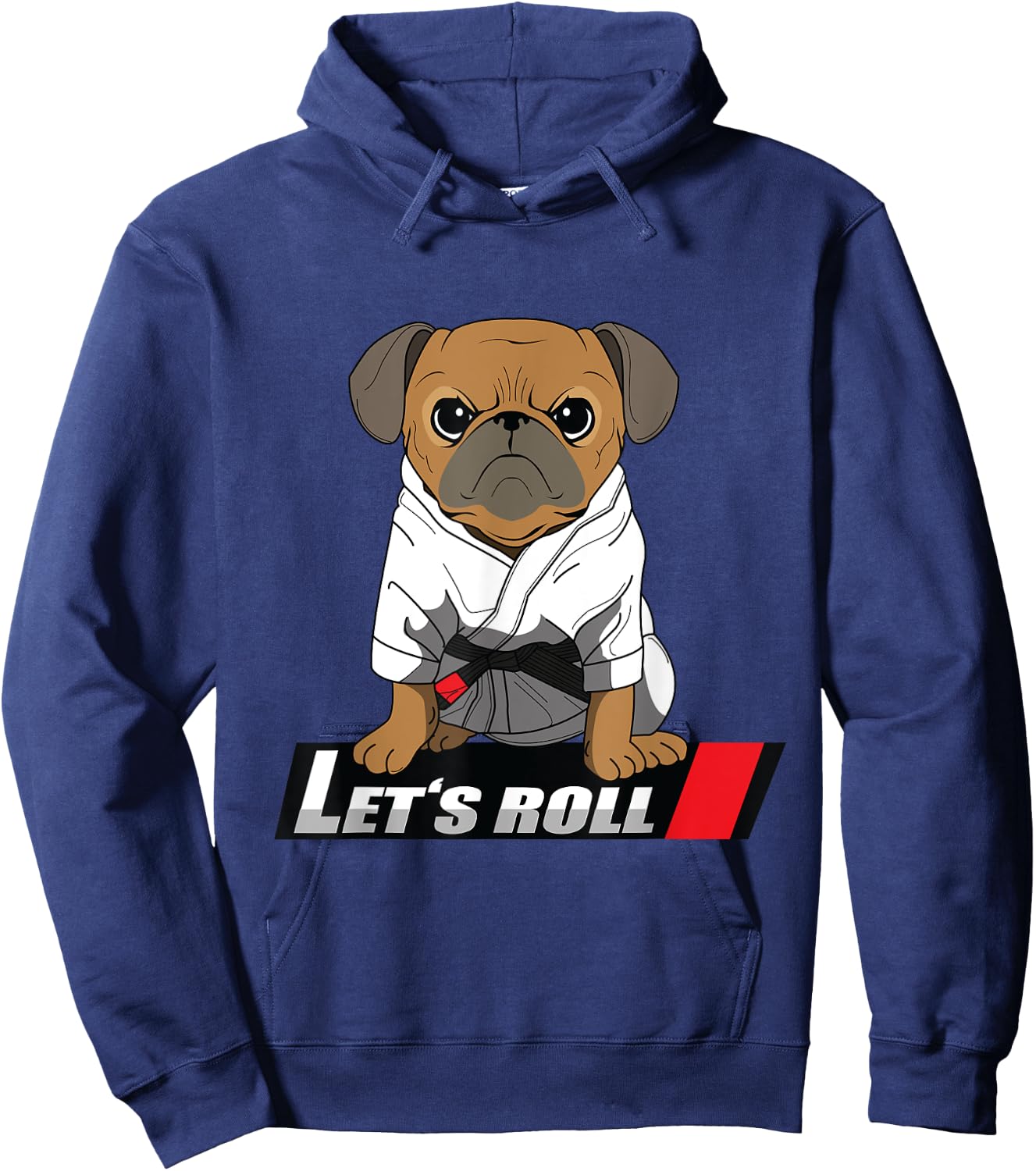 BJJ Pug - Brazilian Jiu Jitsu Gift Hoodie - Hoodie | Navy