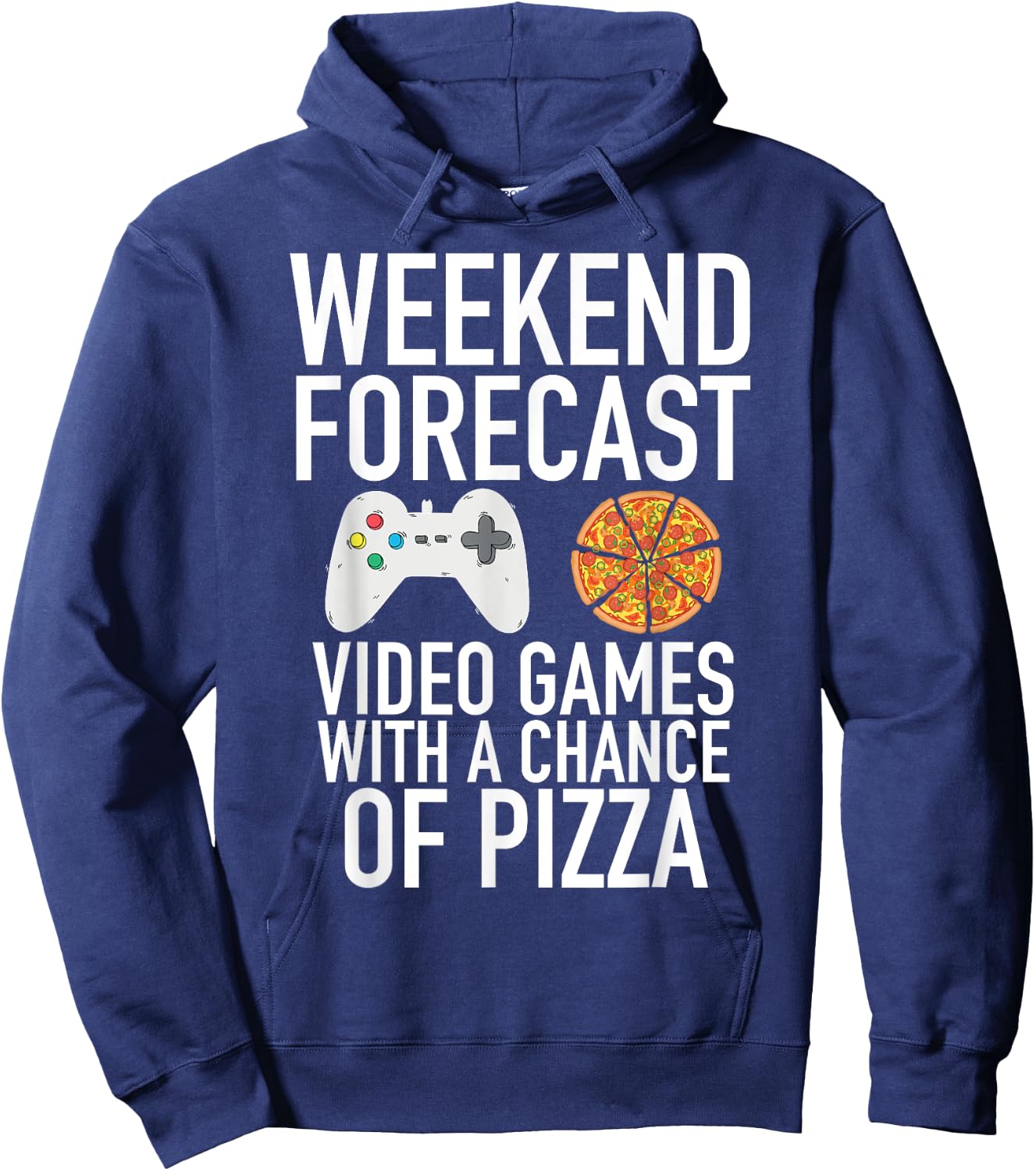 Weekend Forecast Video Games and Pizza Gamer Hoodie - Hoodie | Navy