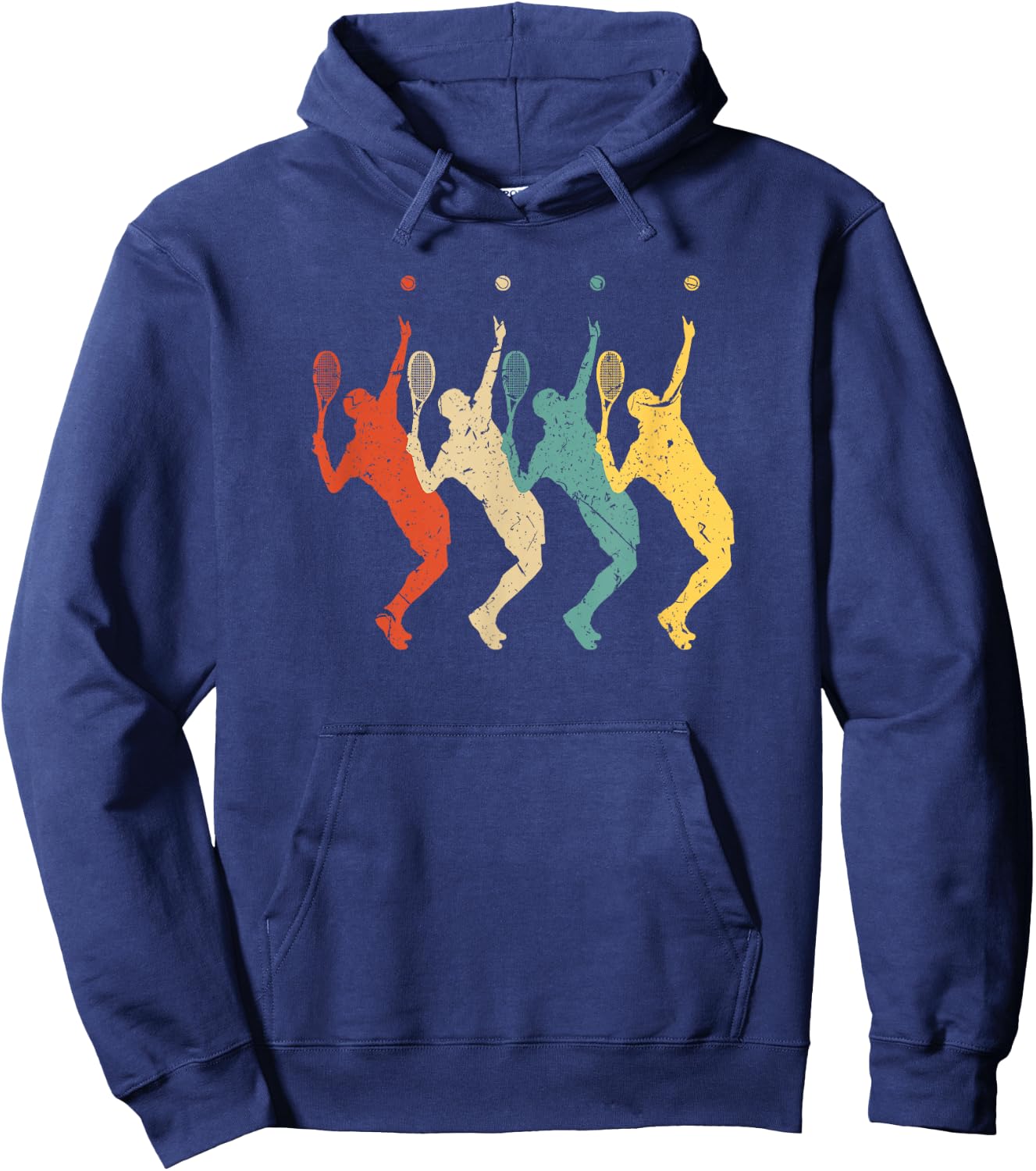 Tennis Vintage Retro 70s 80s Tennis Player Hoodie - Hoodie | Navy