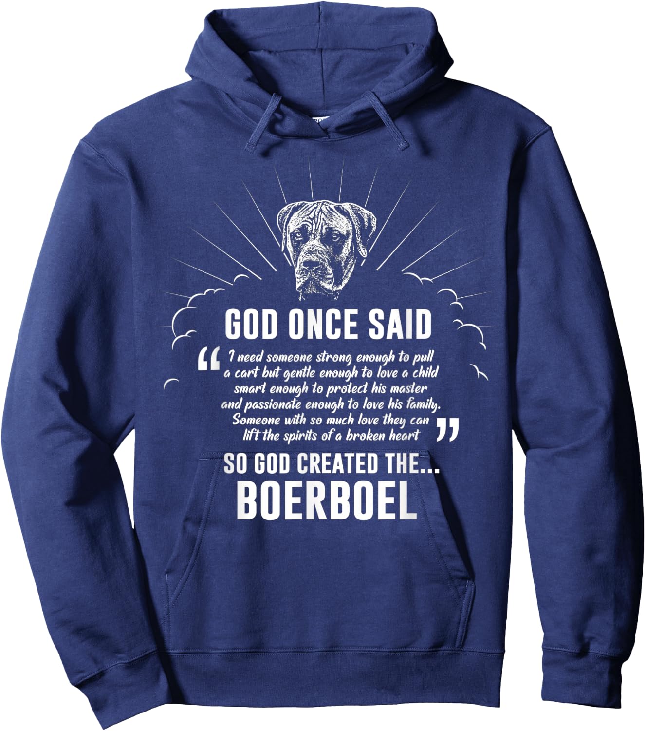 God Once Said Boerboel Dog Gift Hoodie - Hoodie | Navy