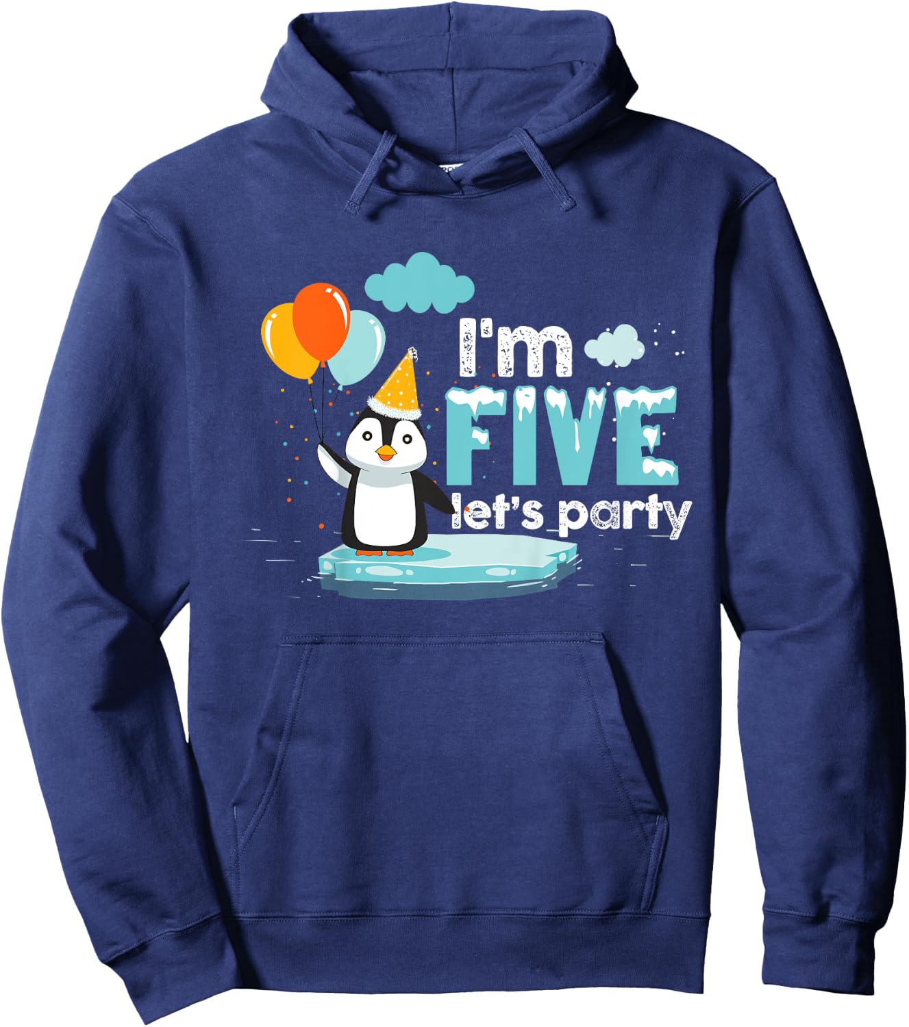 I'm 5 Birthday Outfit Penguin Kids Clothing Hoodie - Hoodie | Navy