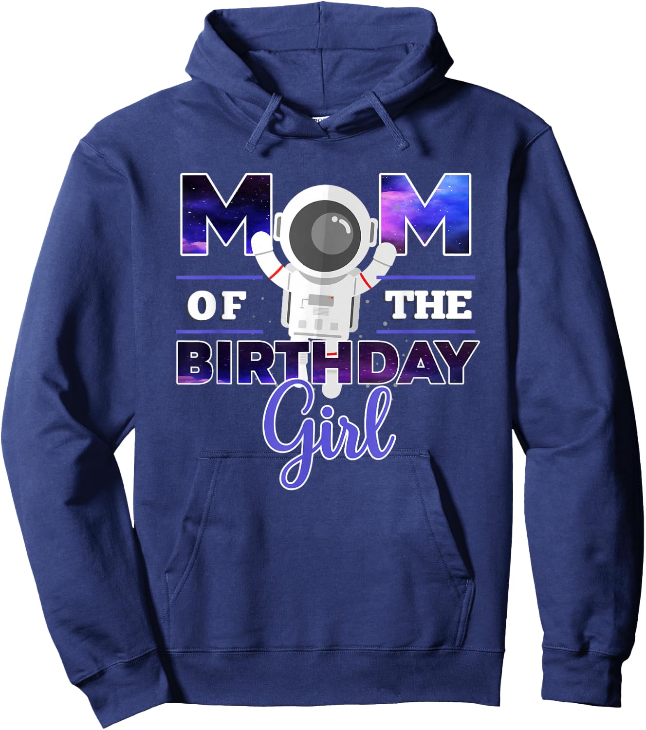 Galaxy Theme Mom of the Birthday Girl Shirt Hoodie - Hoodie | Navy