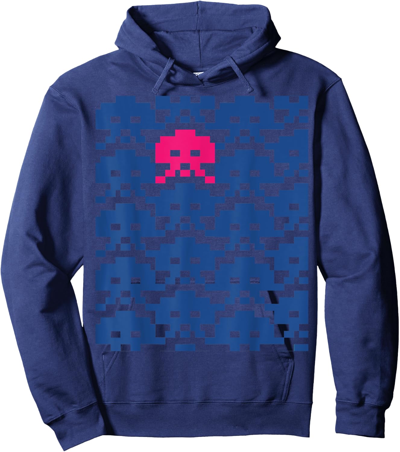 Retro Video Space Game Invaders (PIXEL ART SERIES) Hoodie - Hoodie | Navy