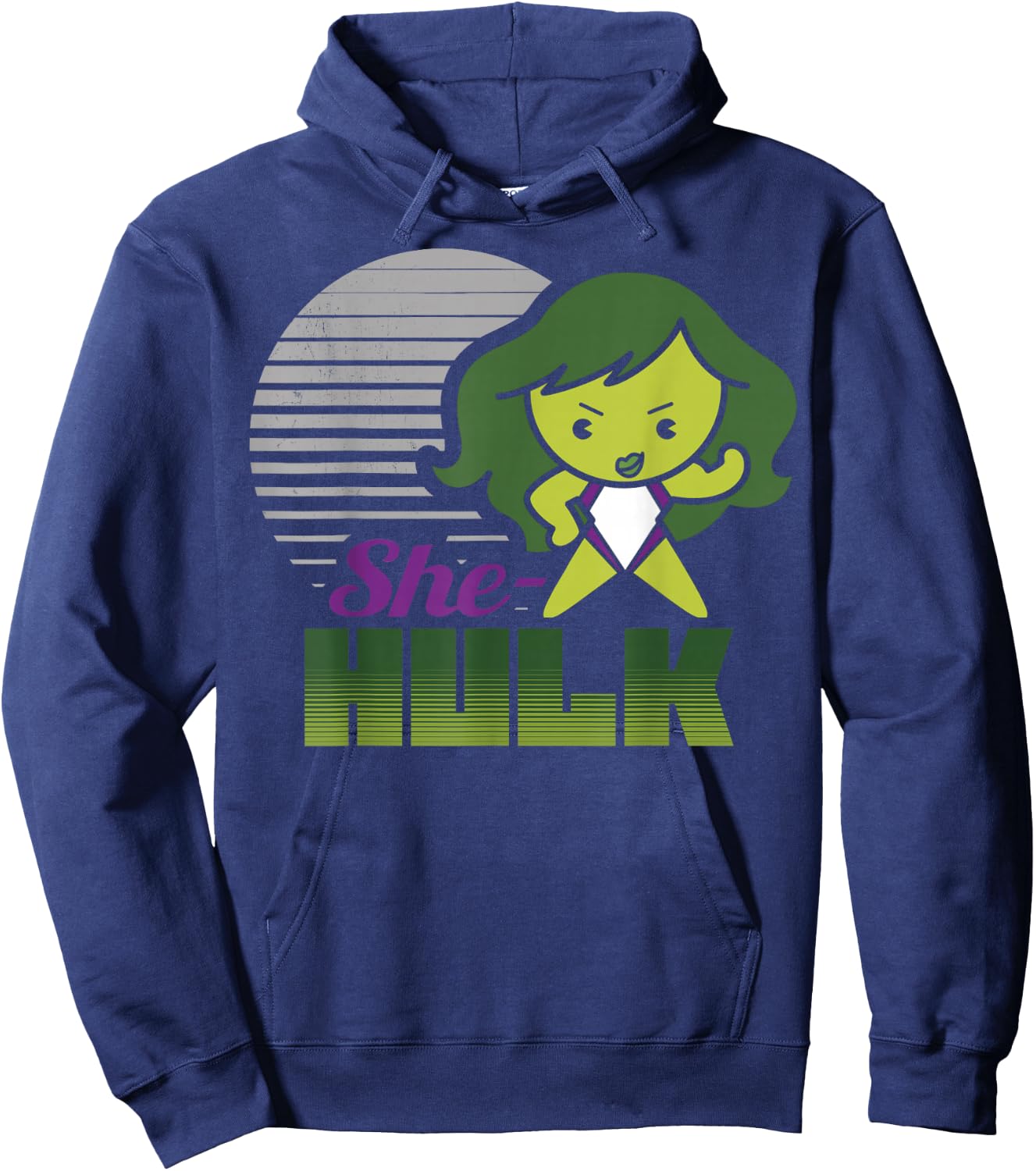 Marvel She-Hulk Strong Cute Kawaii Flew Logo Graphic Hoodie - Hoodie | Navy