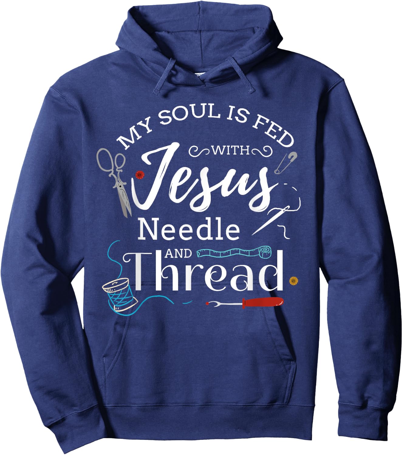 Sewing Jesus Shirt Quilting Needle Christian Hoodie - Hoodie | Navy