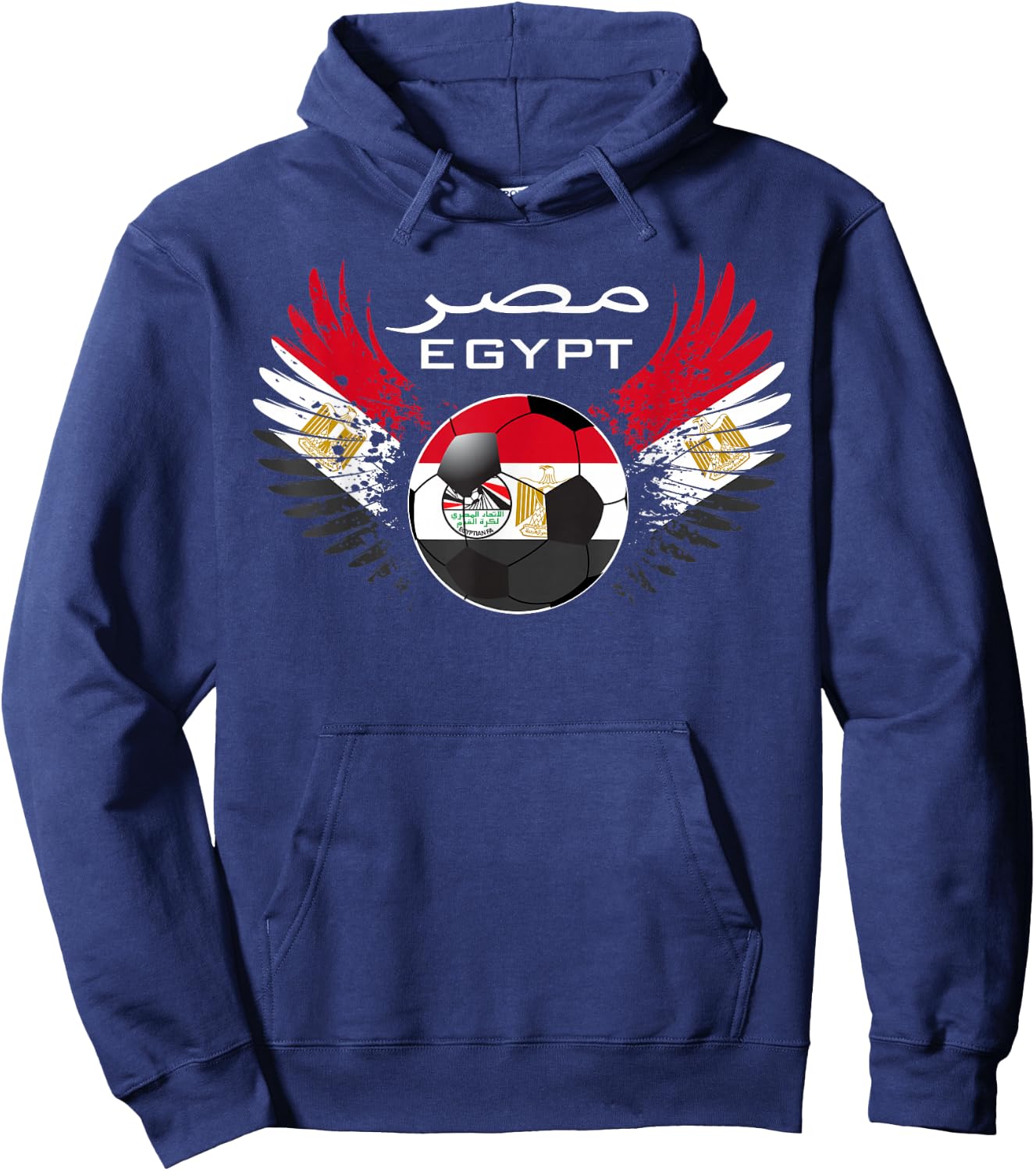Vintage Egypt Football Fans Jersey Hoodie - Hoodie | Navy