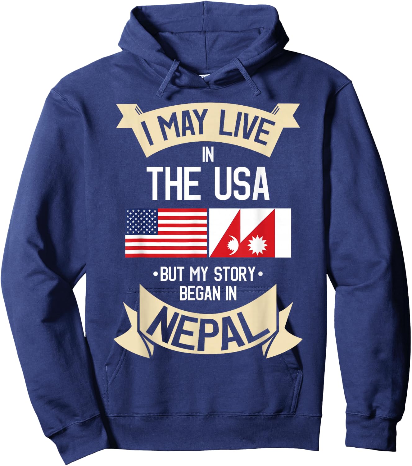 Nepal Flag Nepalese Gift Nepalis Hoodie - Hoodie | Navy