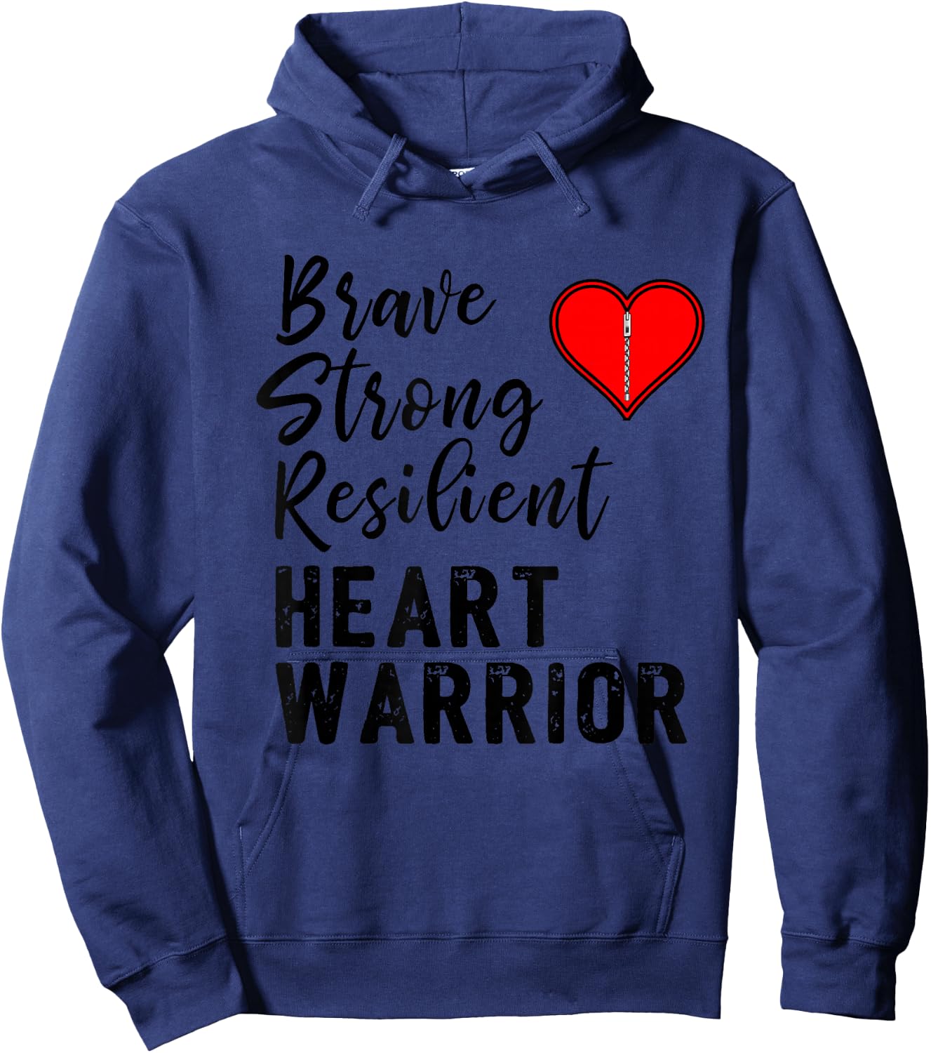 Heart Warrior CHD Awareness Brave Strong Resilient Shirt Hoodie - Hoodie | Navy