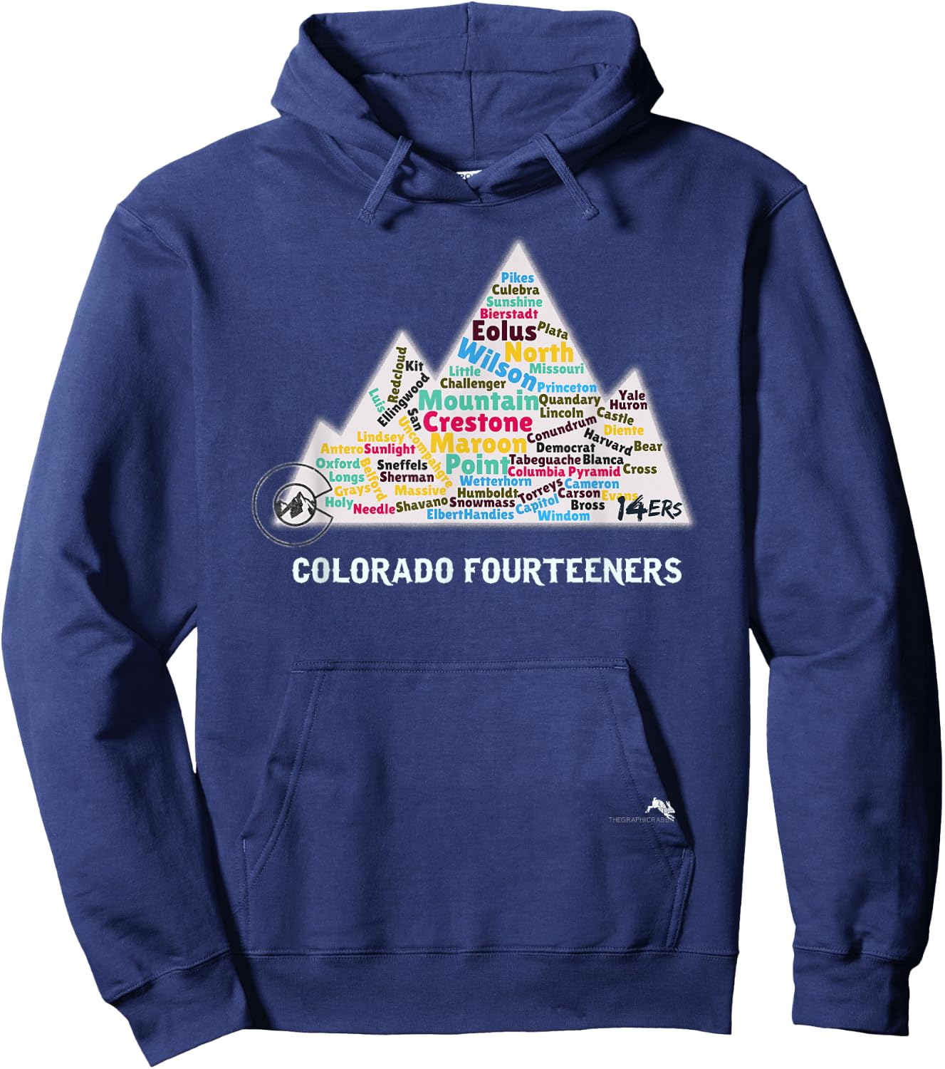 Colorado 14ers - Fourteener Mountains Hoodie - Hoodie | Navy