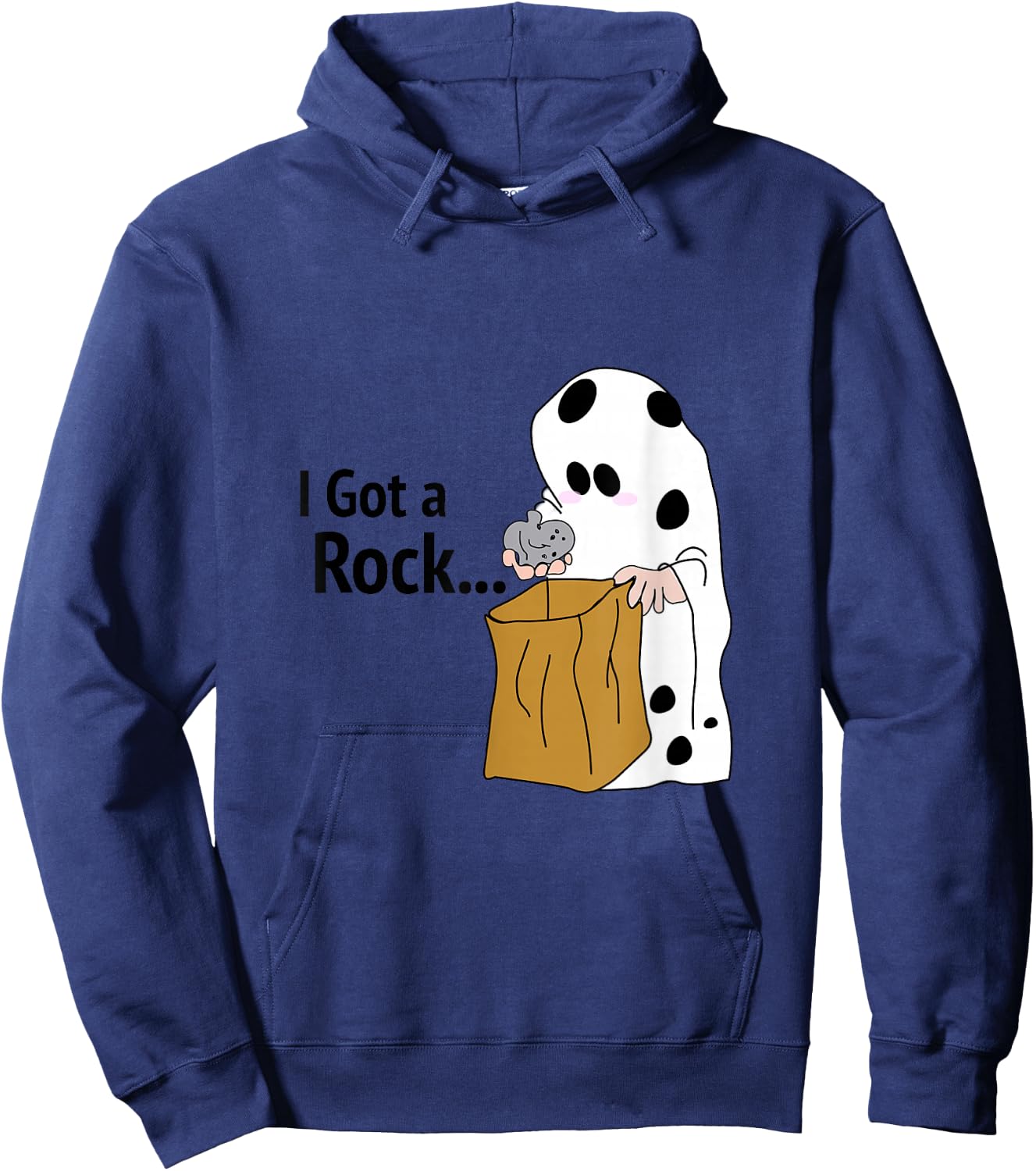 I Got A Rock T shirt | Funny | Halloween| shy ghost. Hoodie - Hoodie | Navy