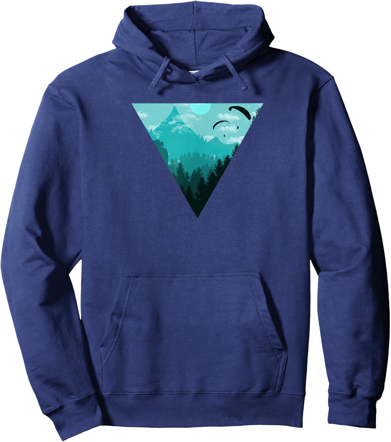 Paragliding Extreme Sport Geometry Gift I Nature Hoodie - Hoodie | Navy