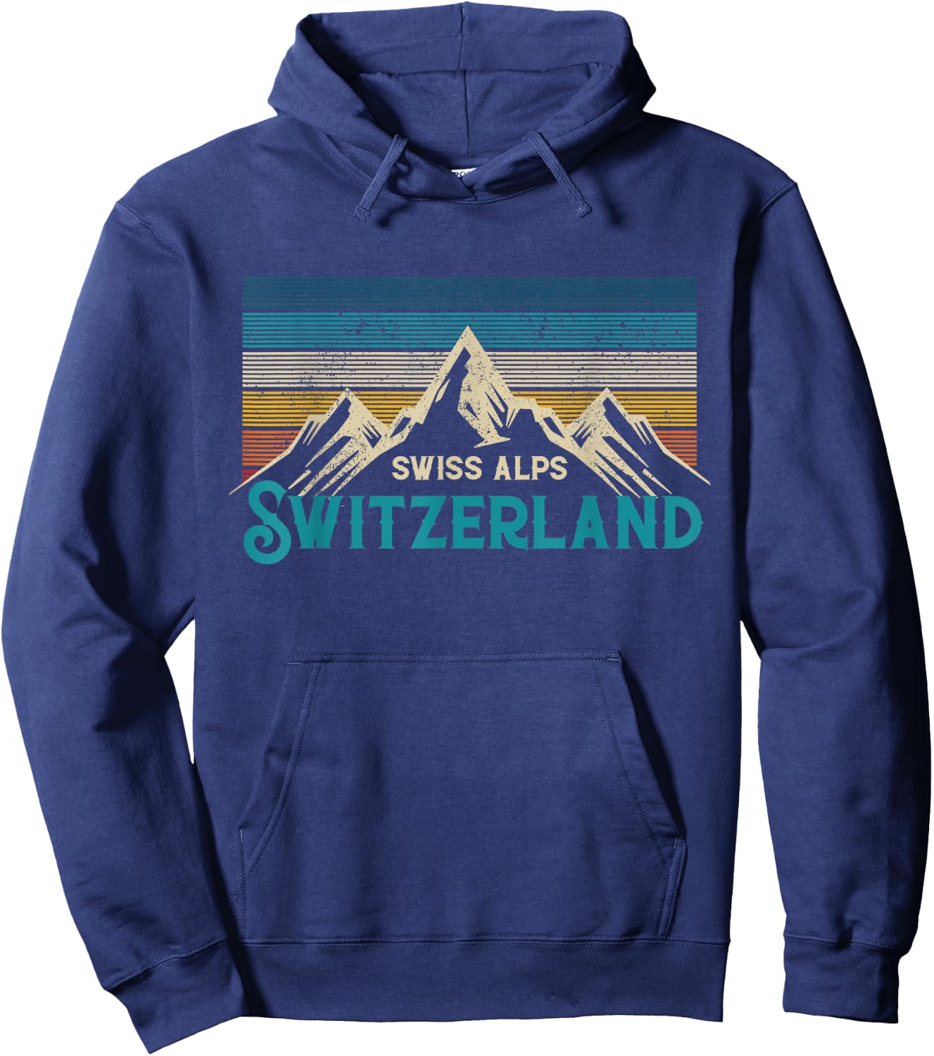 Swiss Alps Vintage Mountains Swiss Souvenir Gift Hoodie - Hoodie | Navy