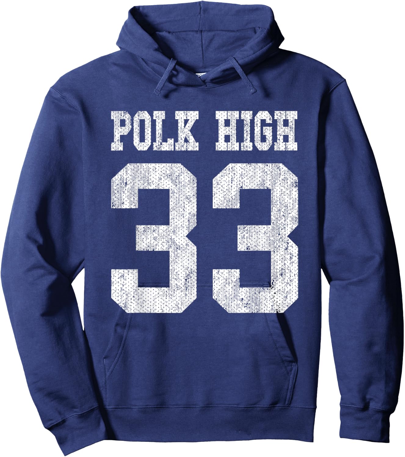 Polk High School Football Jersey 33 Aged Look Bundy Hoodie - Hoodie | Navy