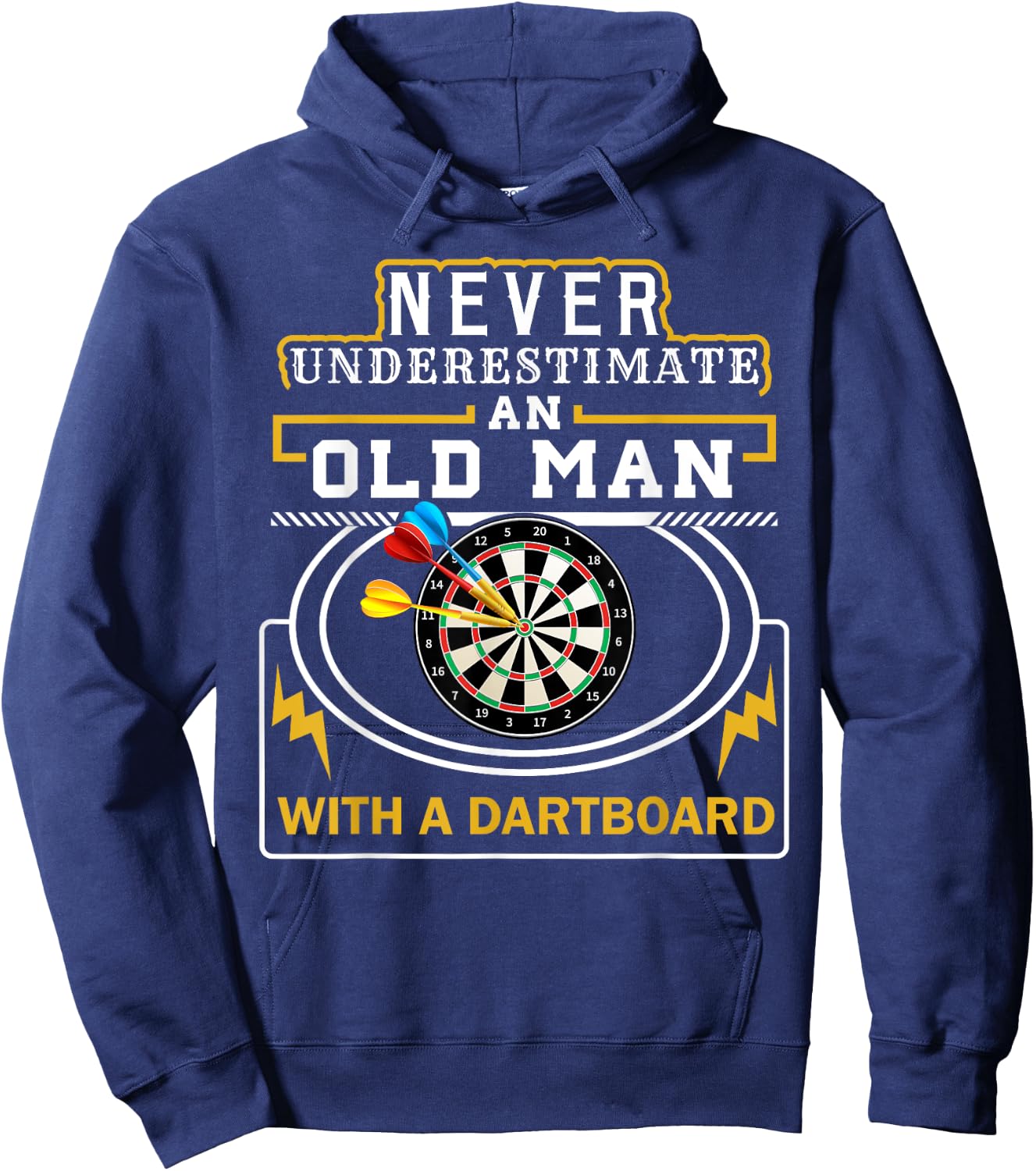 OLD MAN Darts Cool Grandpa Gift Dart Player Men Gifts Hoodie - Hoodie | Navy