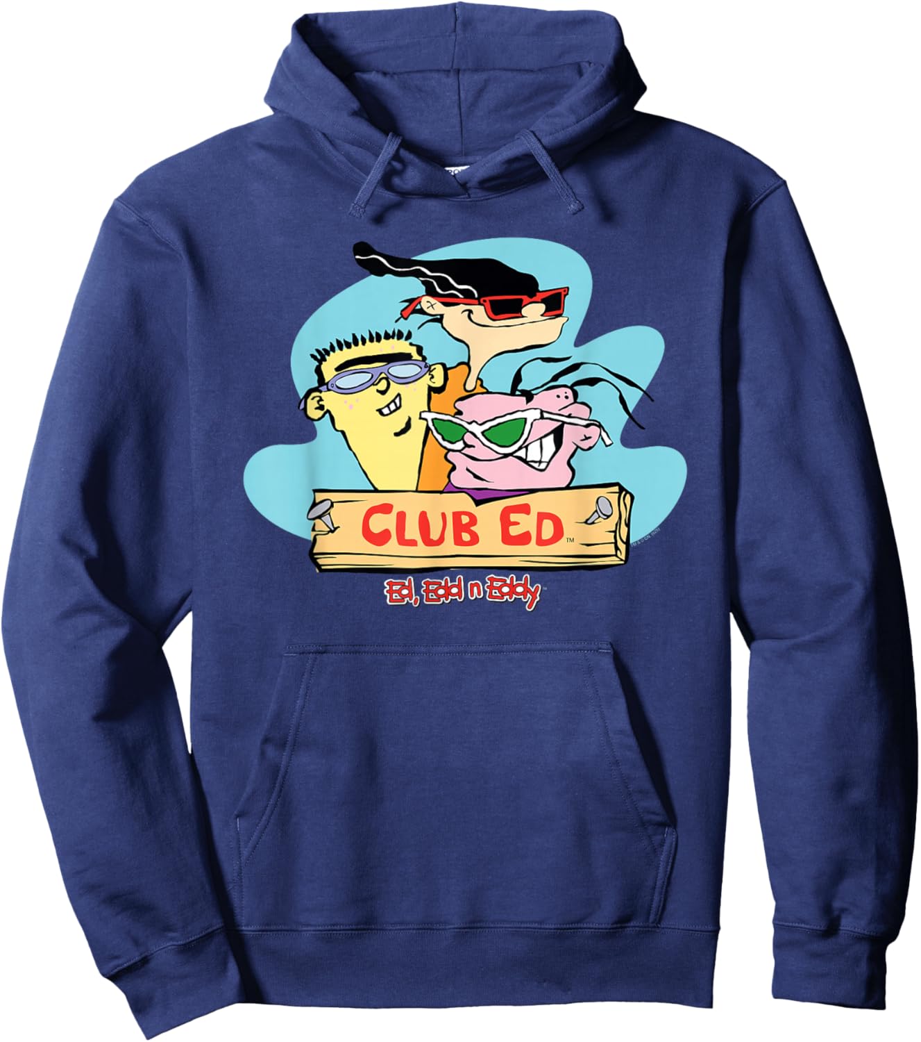 Ed, EDD N Eddy Club Ed Group Photo with Sunglasses Cartoon Hoodie - Hoodie | Navy