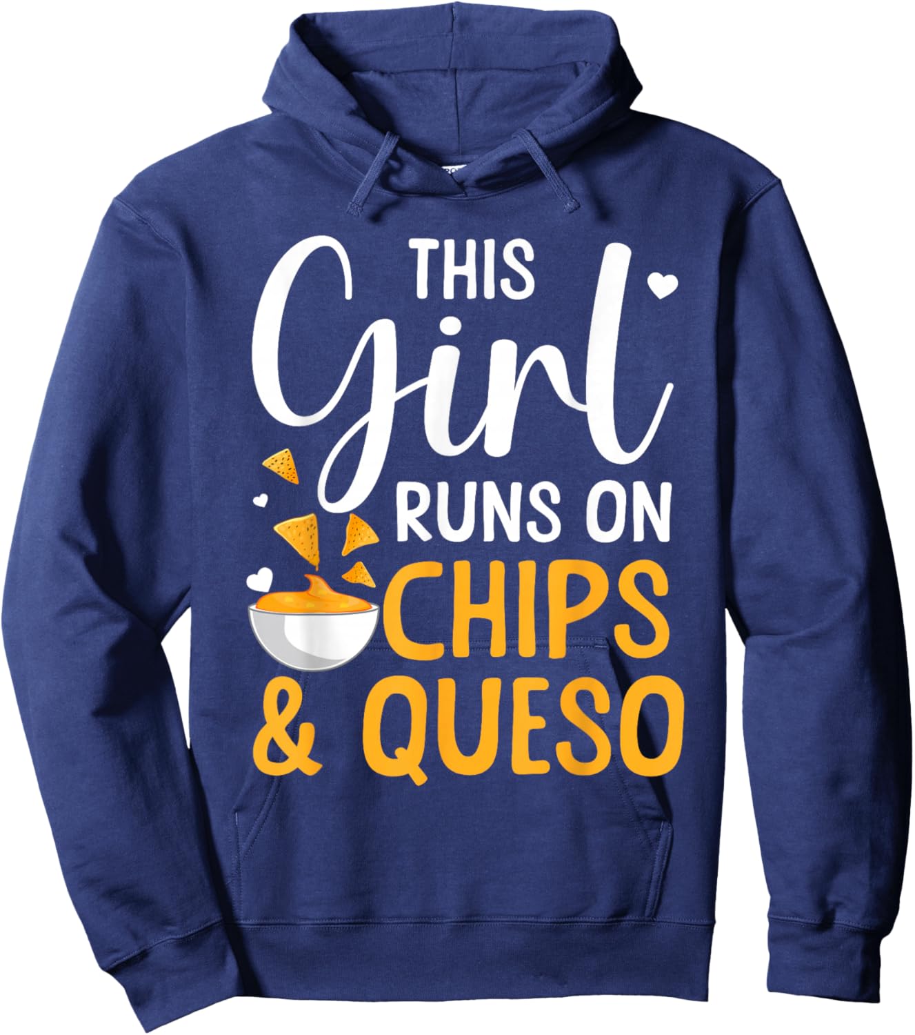 Cool Queso Art Girls Cheese Chips & Queso Lover Hoodie - Hoodie | Navy