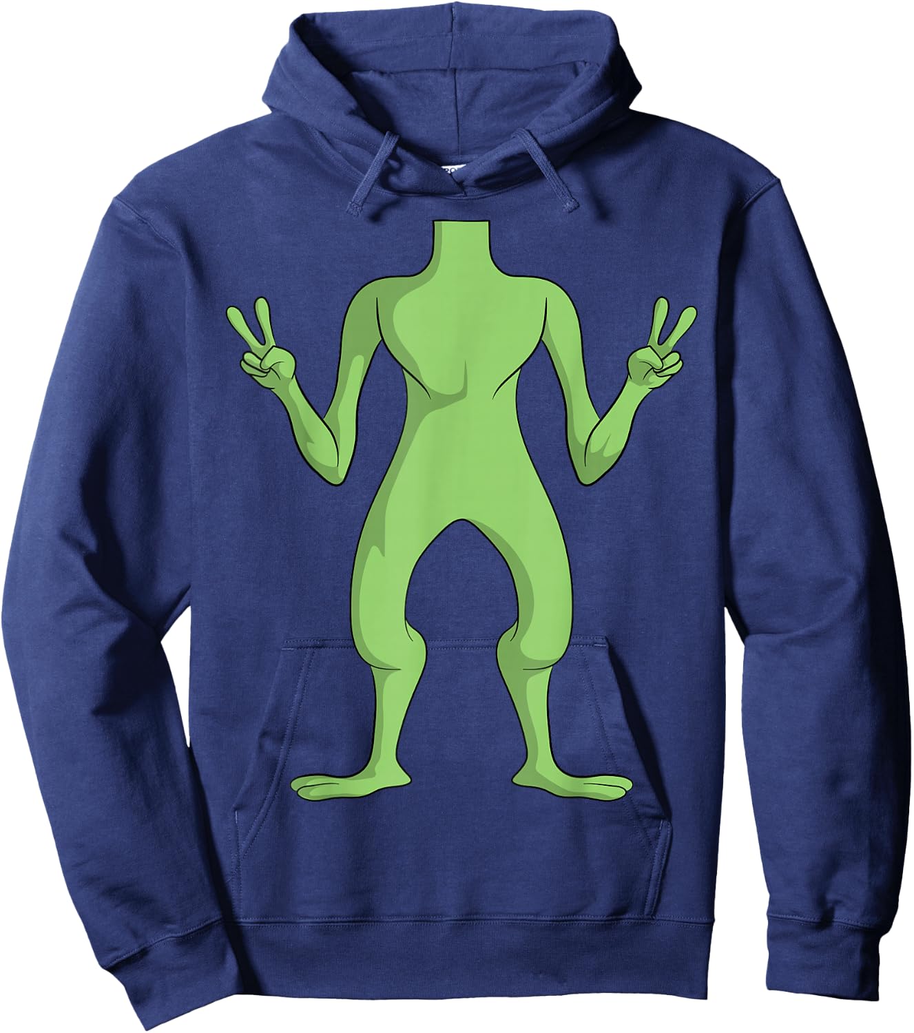 Alien Body Costume Halloween UFO Alien Lover Peace Sign Hoodie - Hoodie | Navy
