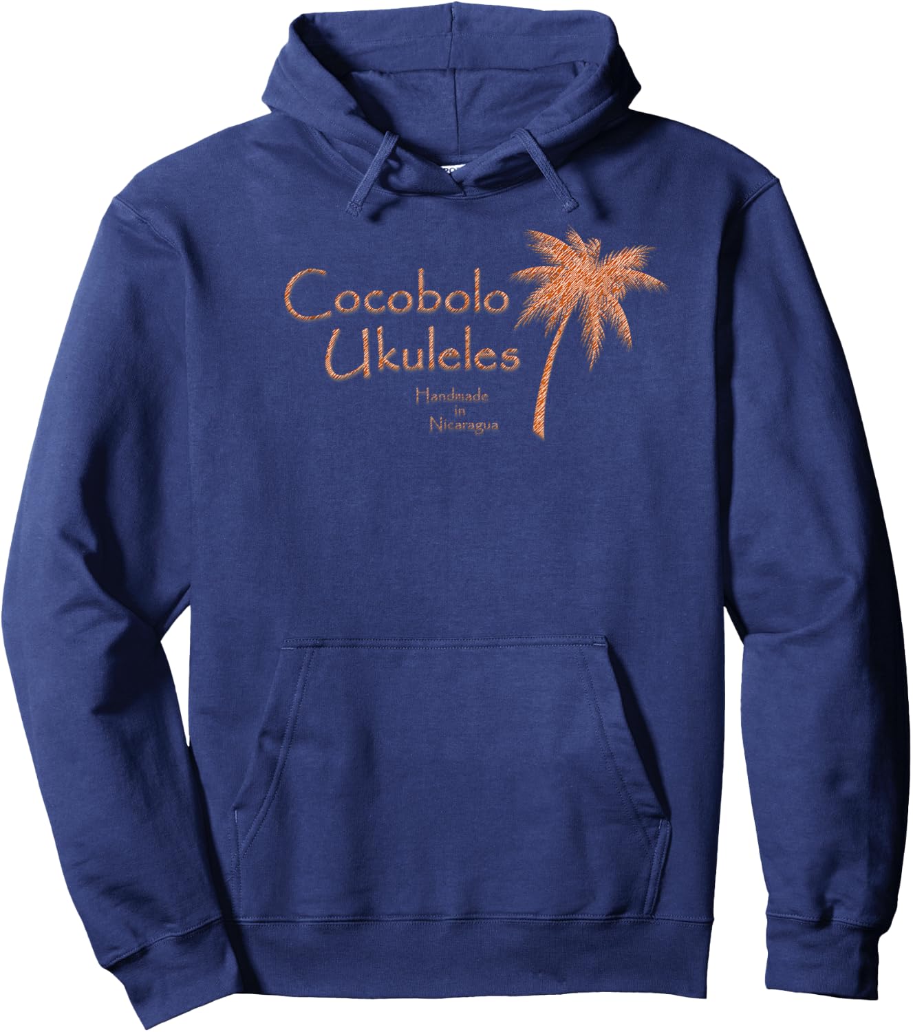 Cocobolo Ukuleles Red Stripes , -Adults, Blue, Small, Short Sleeve Hoodie - Hoodie | Navy