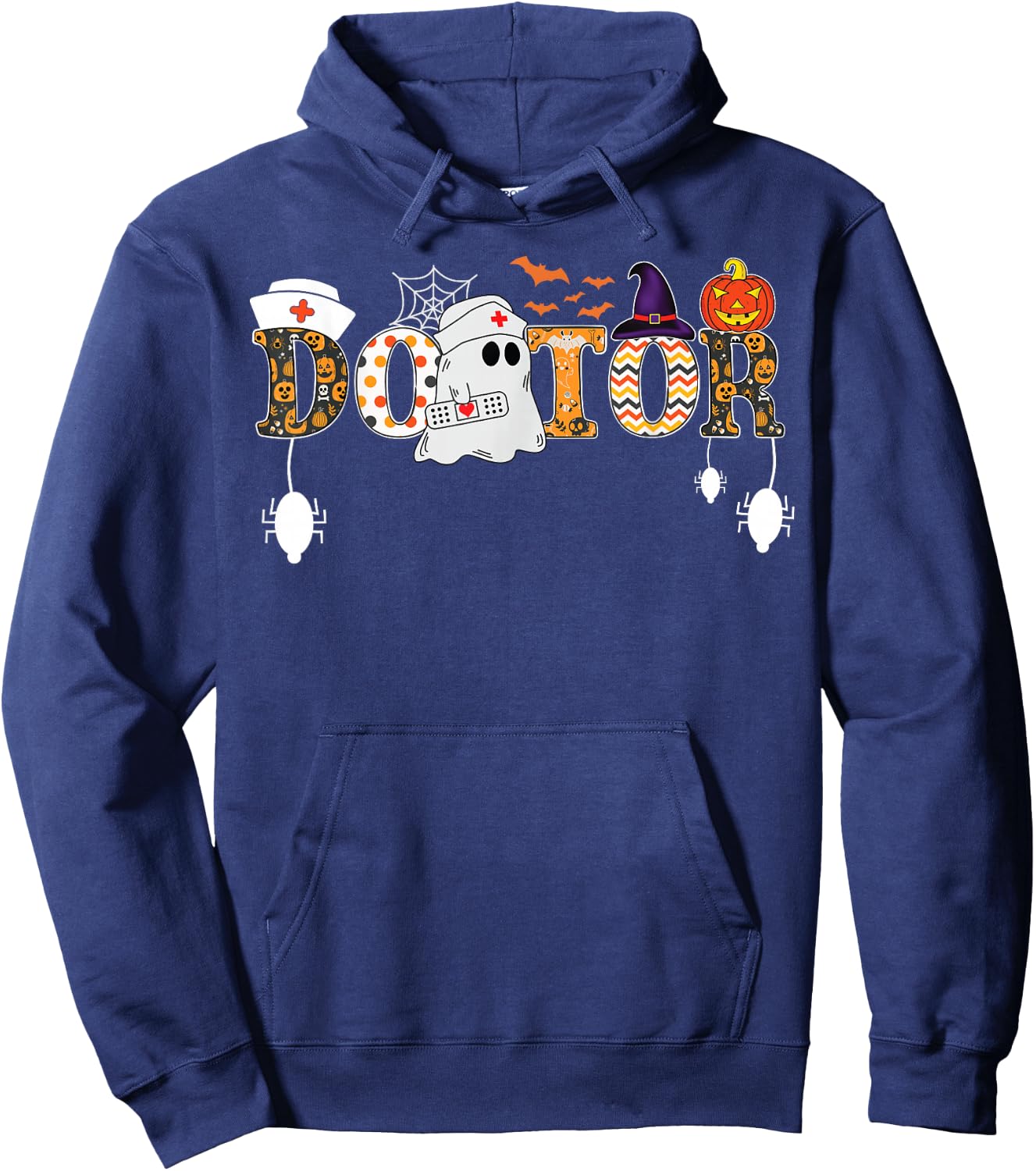 Halloween Doctor Halloween Scrub Tops Nursing Ghost Women's Hoodie - Hoodie | Navy