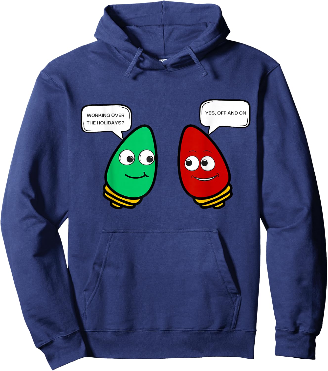 Christmas Light Bulb Working Off On Christmas Lights Funny Hoodie - Hoodie | Navy