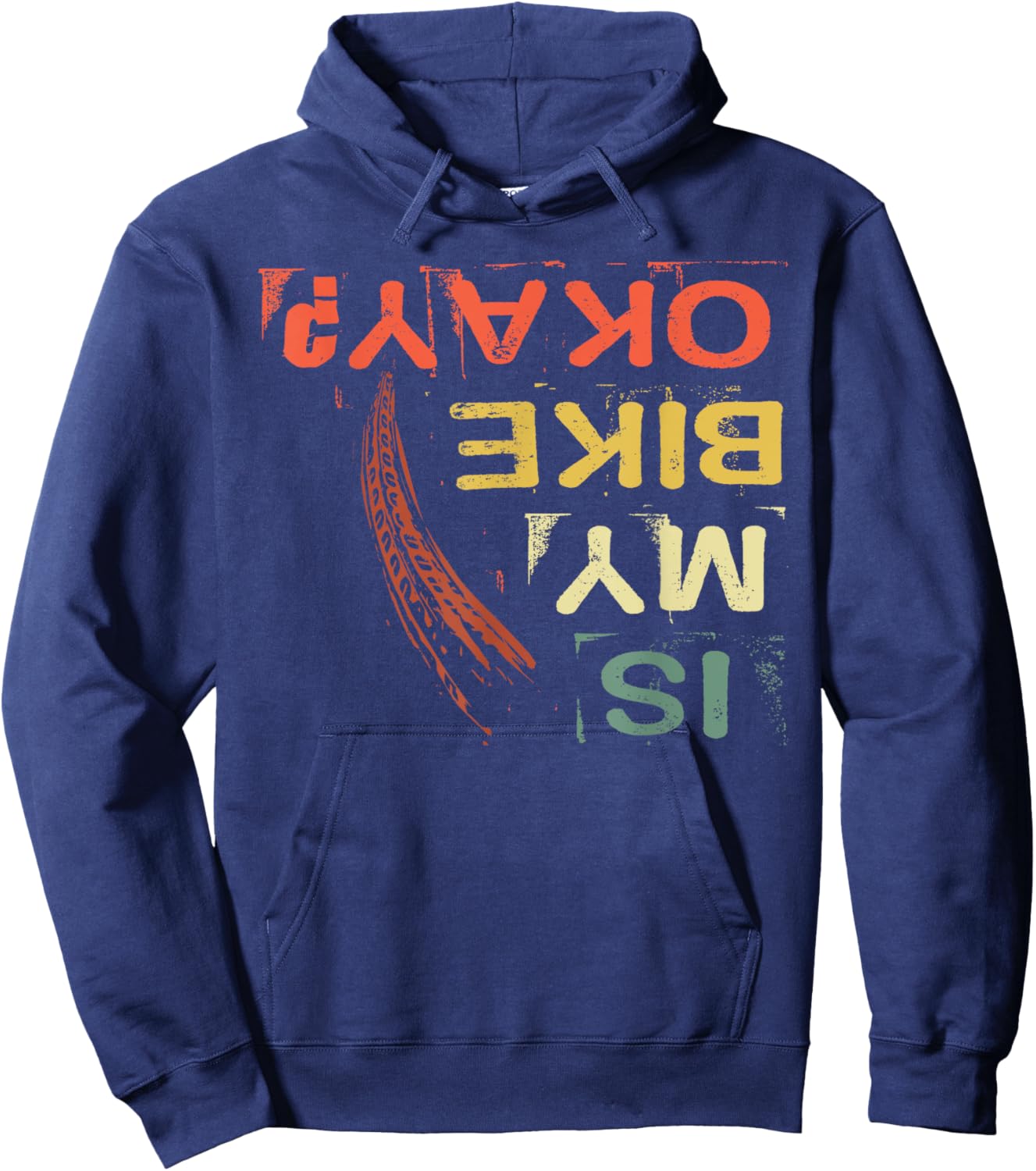 Bike Crash Is My Bike Okay Funny Cycling Humor MTB Hoodie - Hoodie | Navy