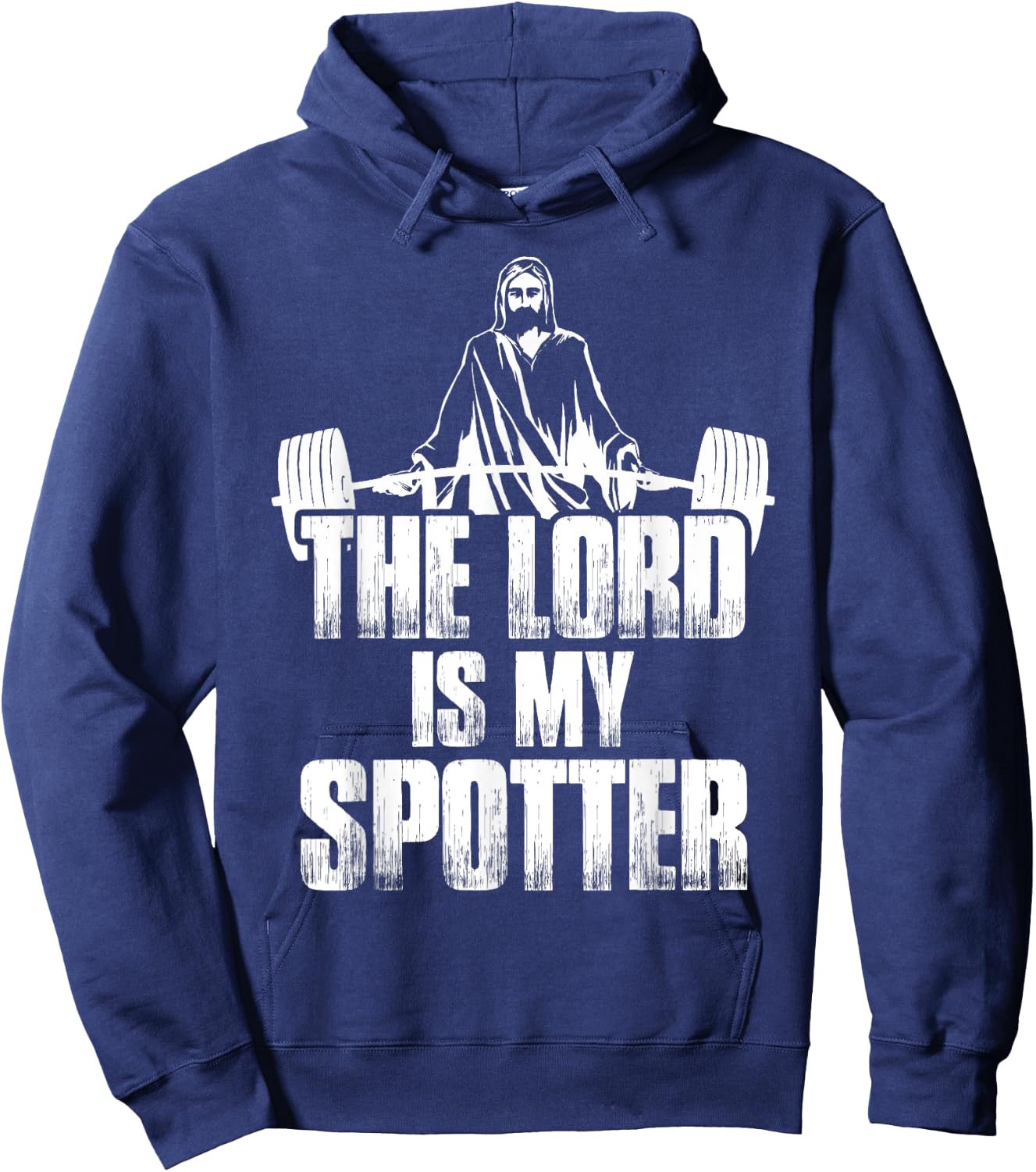 Christian Shirt Funny Gym The Lord Is My Spotter Gift Hoodie - Hoodie | Navy