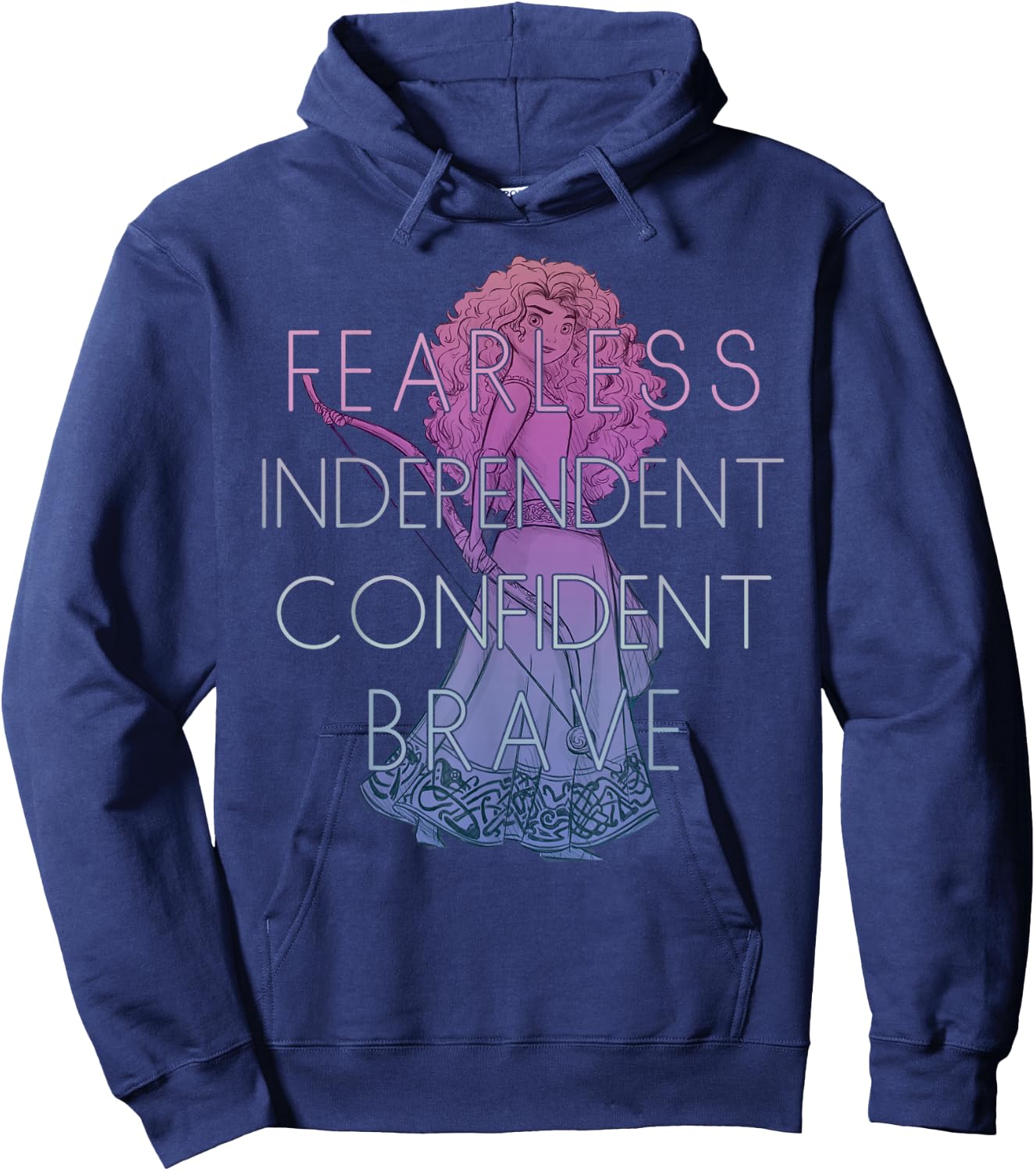 Disney Brave Merida Fearless Independant Confident Hoodie - Hoodie | Navy