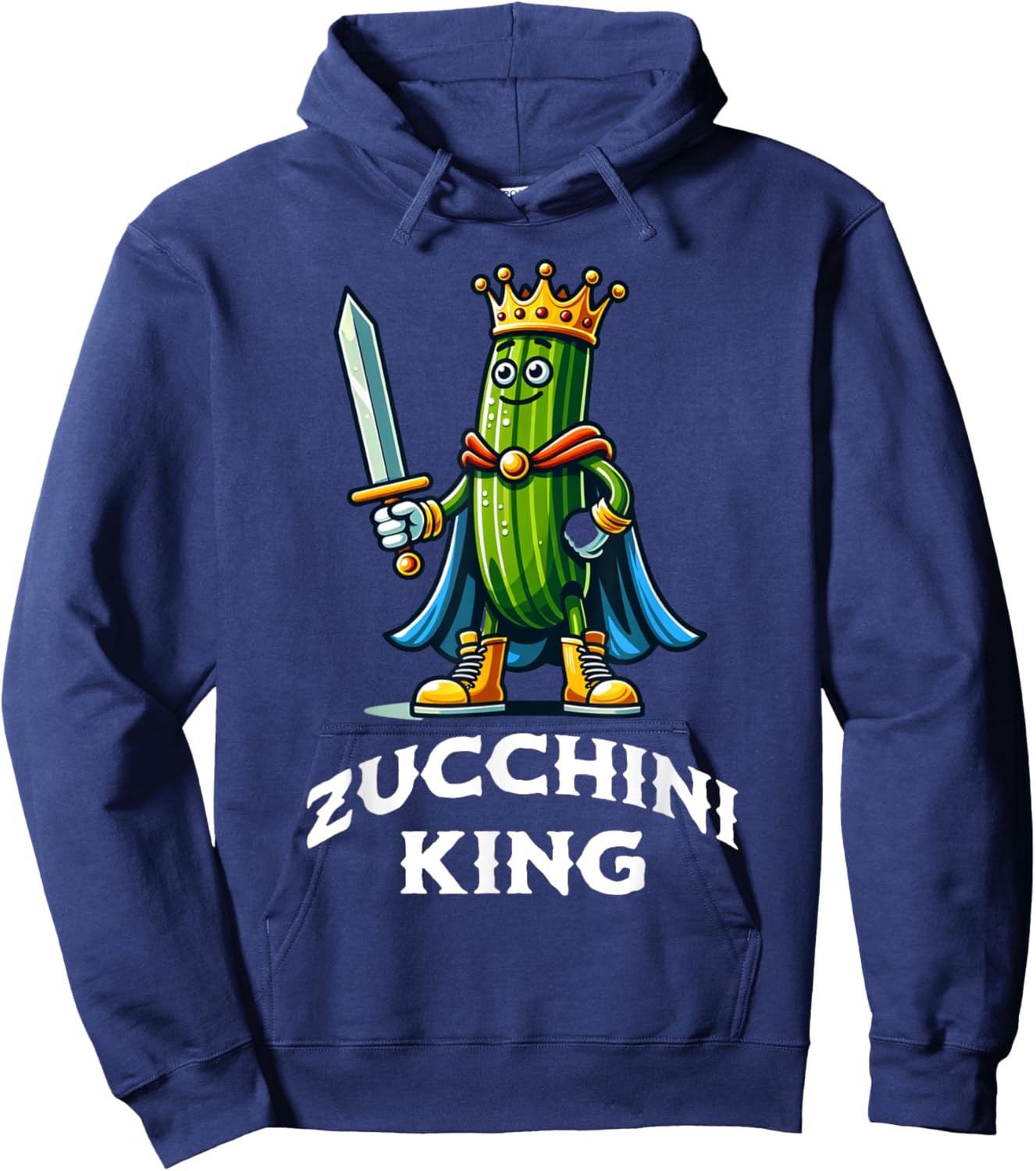 Zucchini King Funny Quote Zucchini Lover Vegan Vegetable Hoodie - Hoodie | Navy