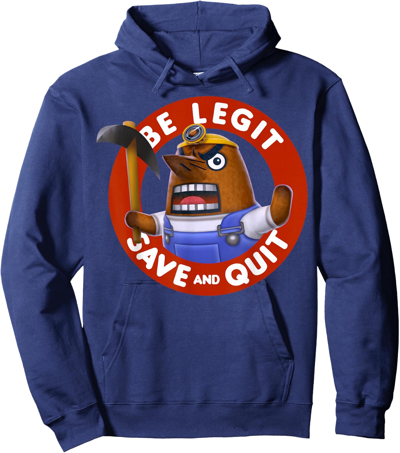 Nintendo Animal Crossing Resetti Save & Quit Graphic Hoodie - Hoodie | Navy