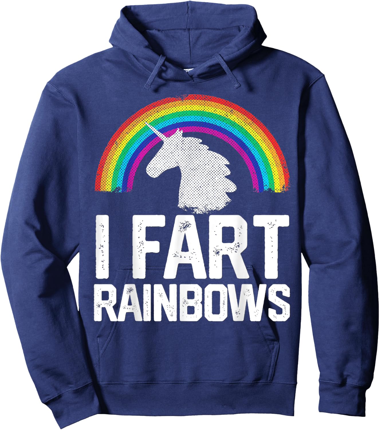 Funny Rainbow Unicorn I FART Gag Gift Joke T Shirt Women Mom Hoodie - Hoodie | Navy
