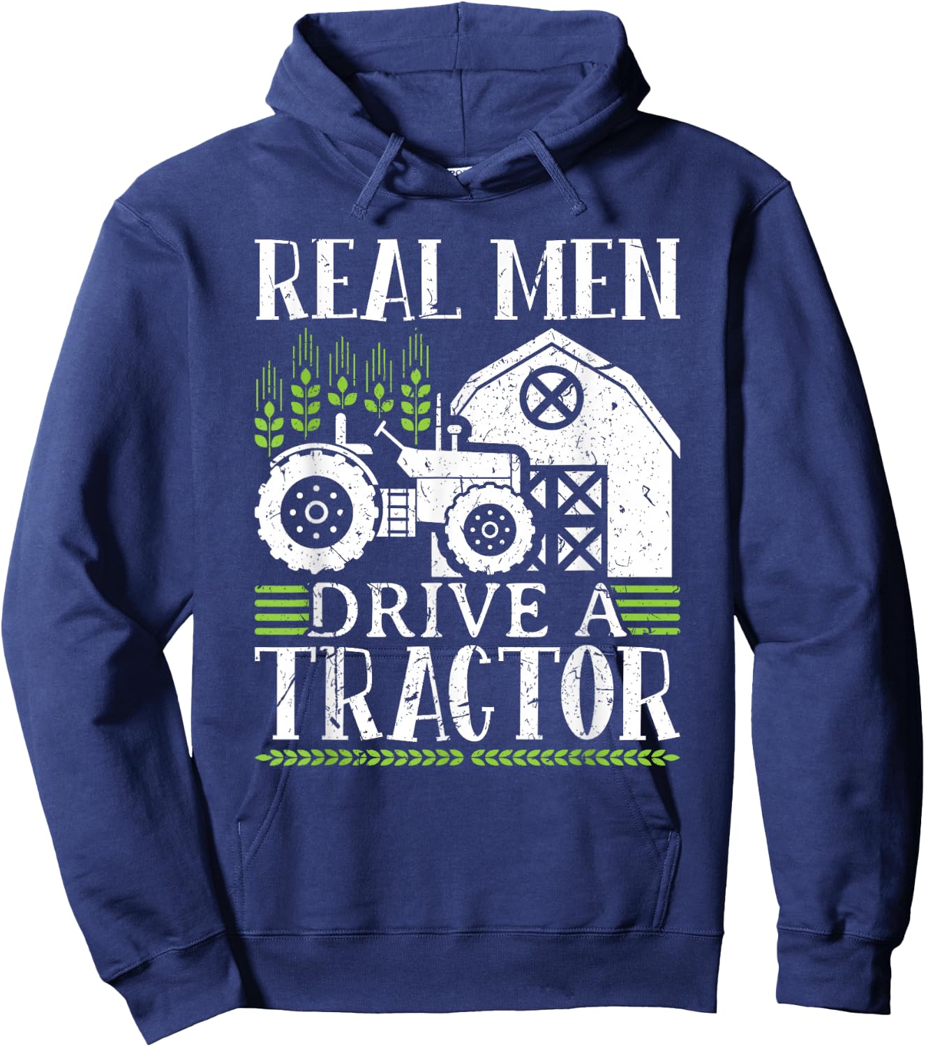 Real Men Drive A Tractor Hoodie - Hoodie | Navy