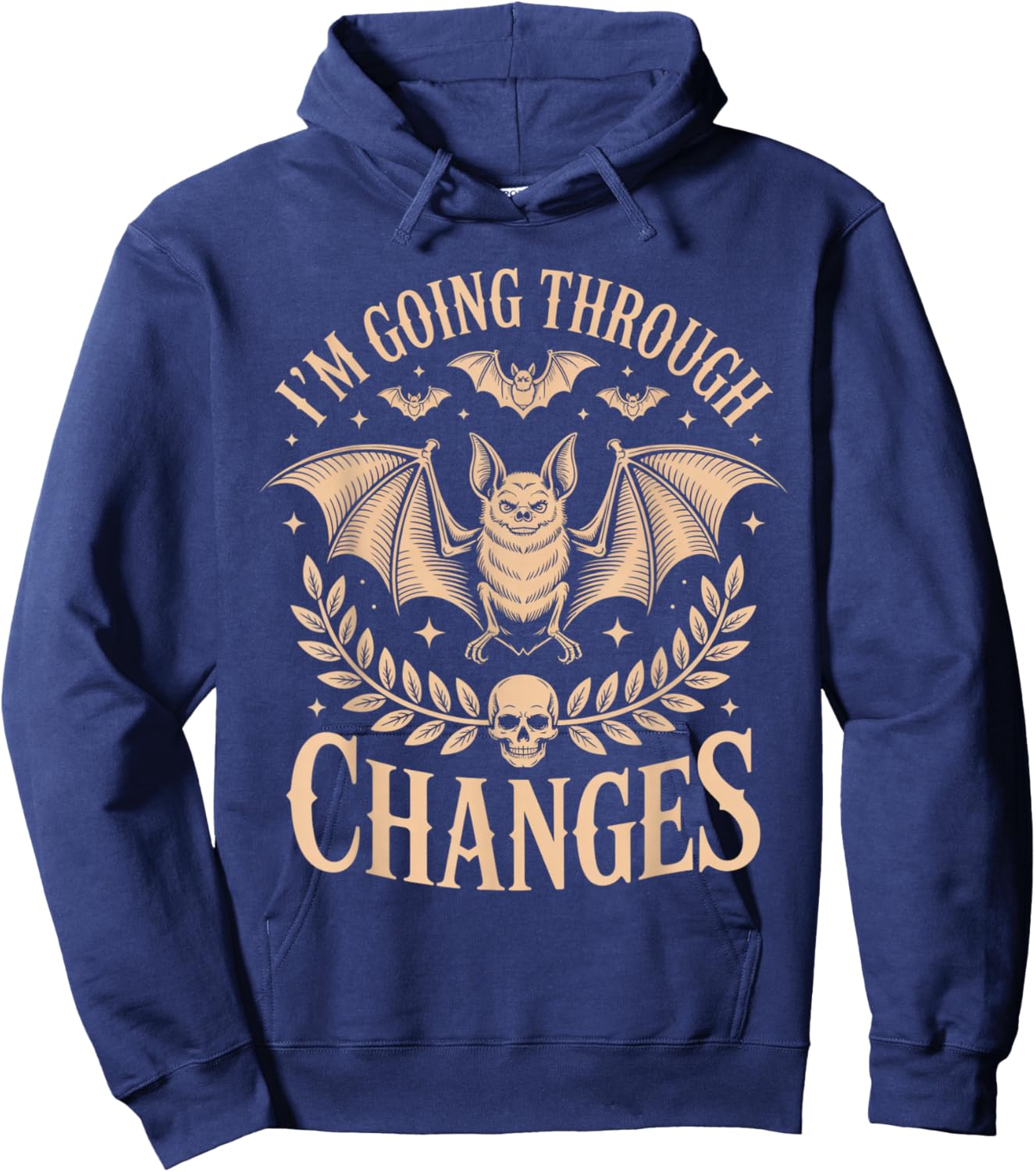Im Going Through Changes bat Funny Spooky Halloween Outfit Hoodie - Hoodie | Navy