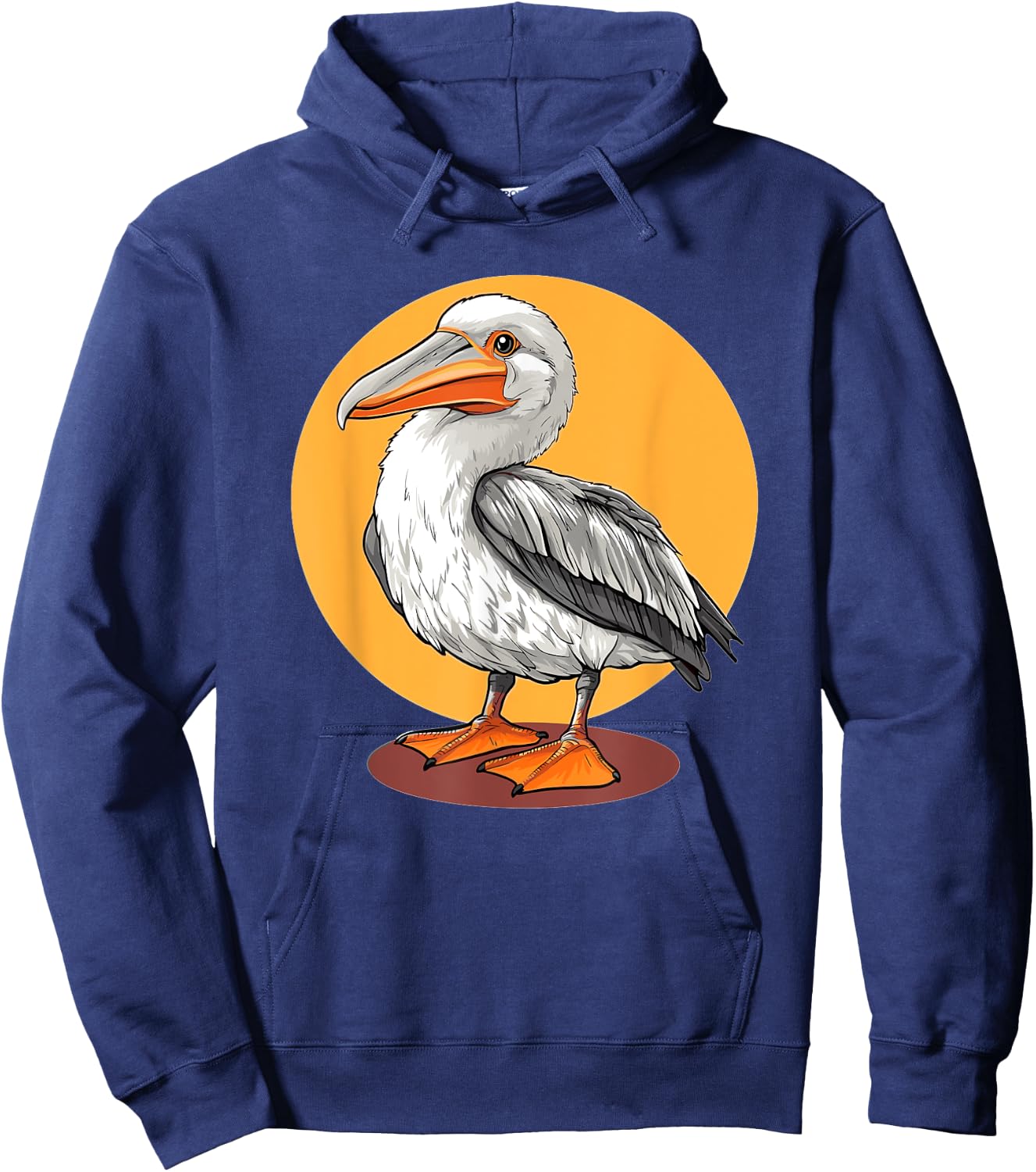 Pelican Illustration Wildlife Coastal Bird Hoodie - Hoodie | Navy