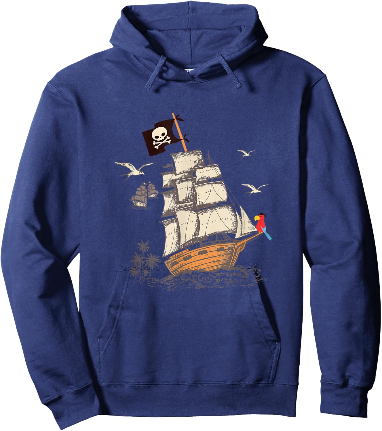 Pirate Ship Nautical Boat Pirate Flag Funny Gift Hoodie - Hoodie | Navy