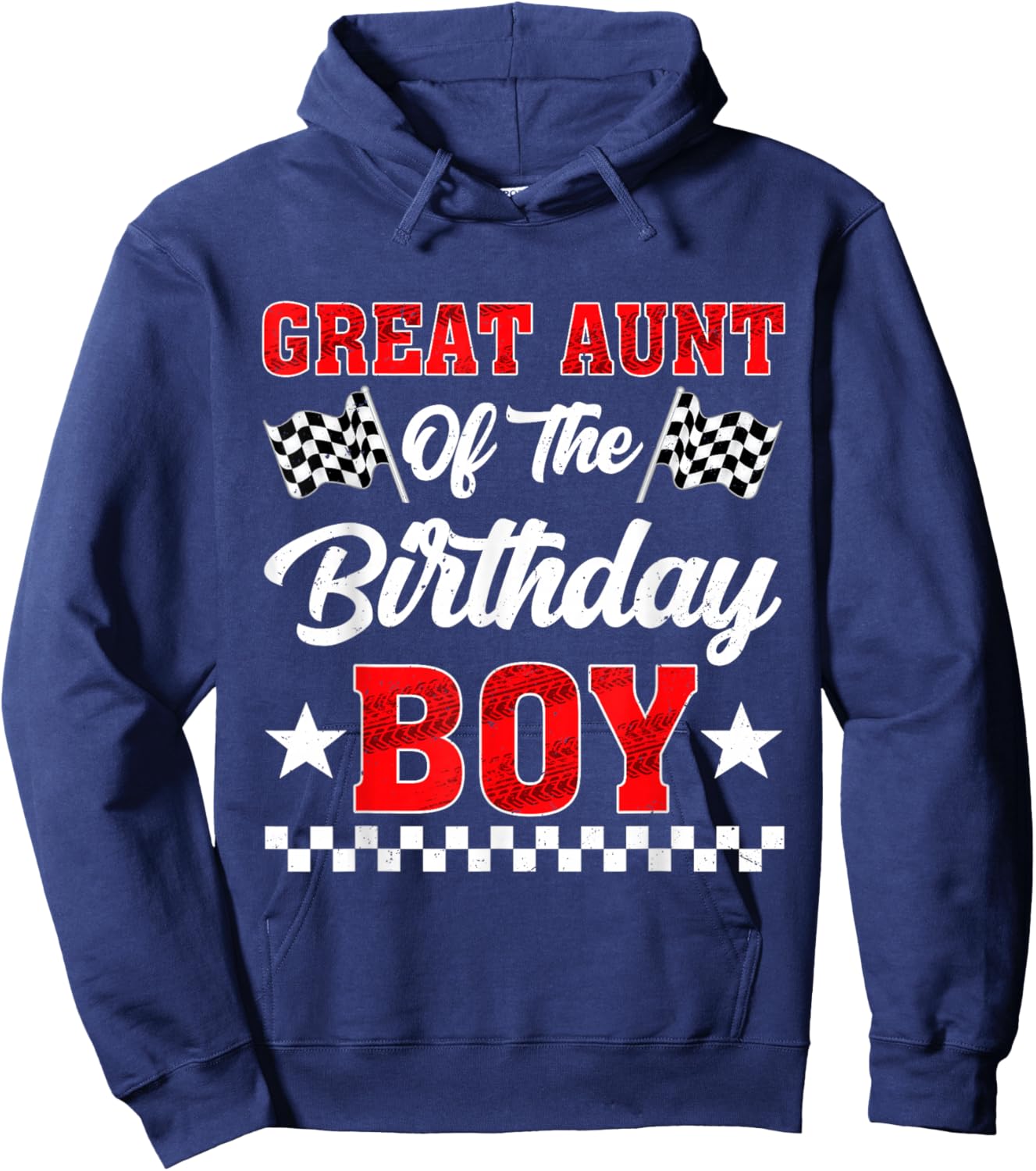 Race Car Great Aunt of The Birthday Boy Racing Family Hoodie - Hoodie | Navy