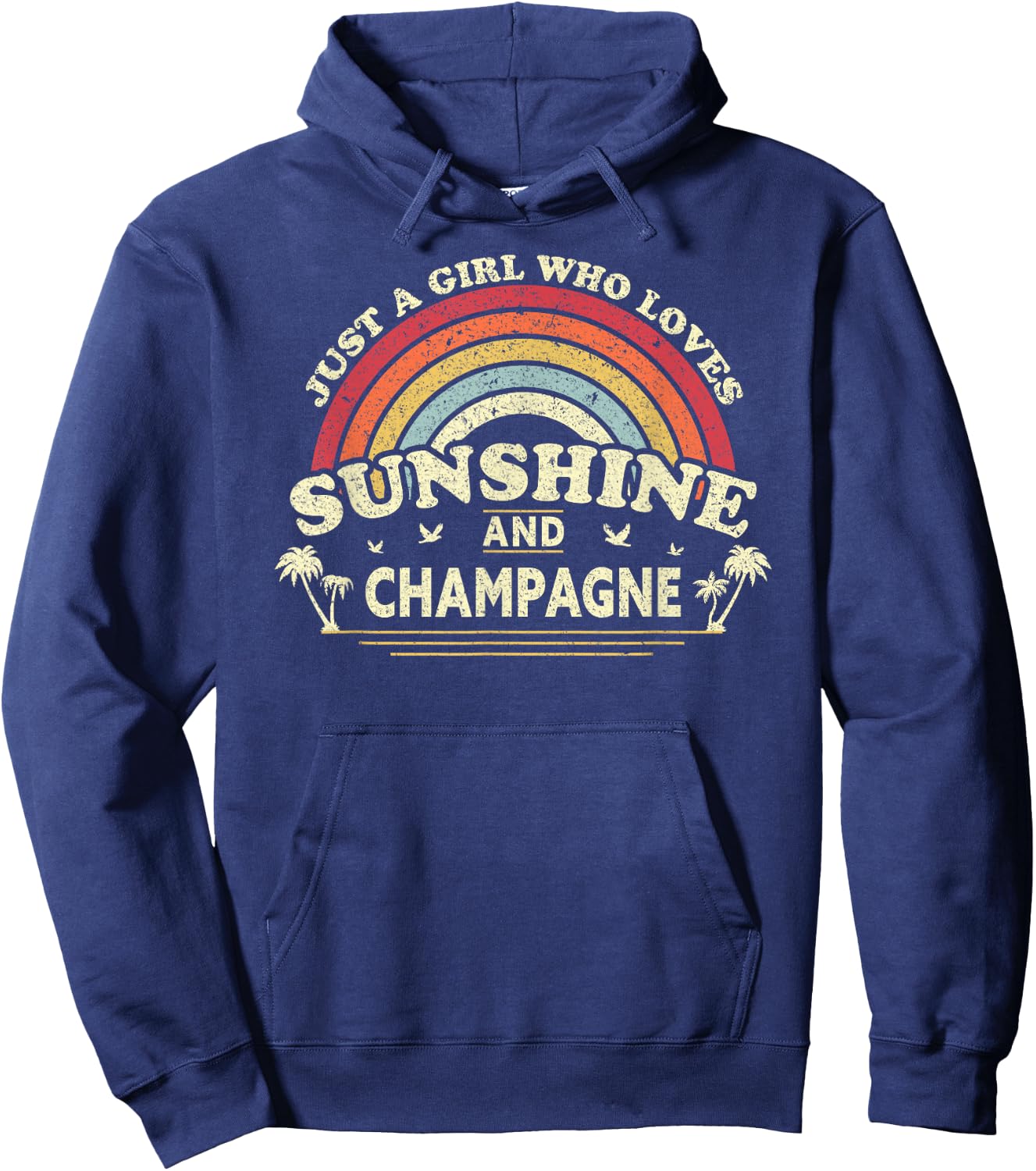 Champagne Shirt. A Girl Who Loves Sunshine and Champagne Hoodie - Hoodie | Navy