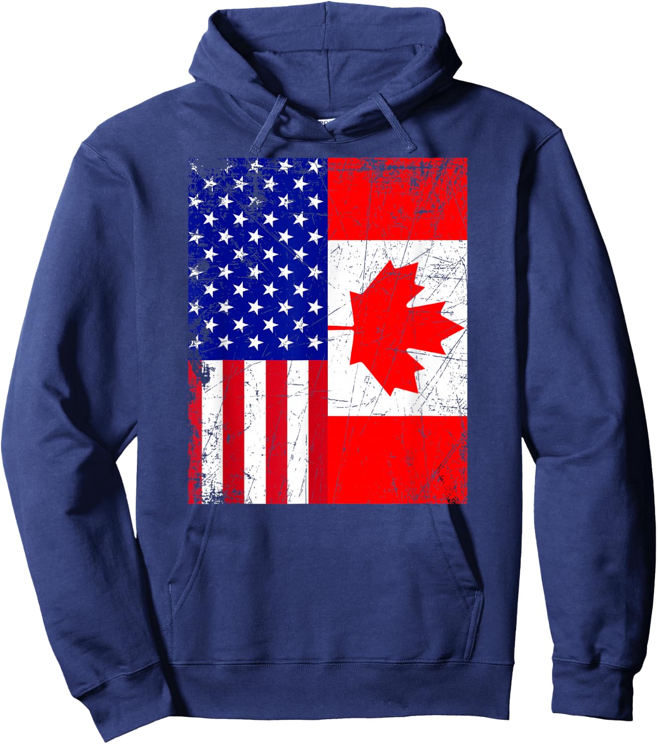 Canadian American Shirt USA Canada Flag 4th of July Hoodie - Hoodie | Navy