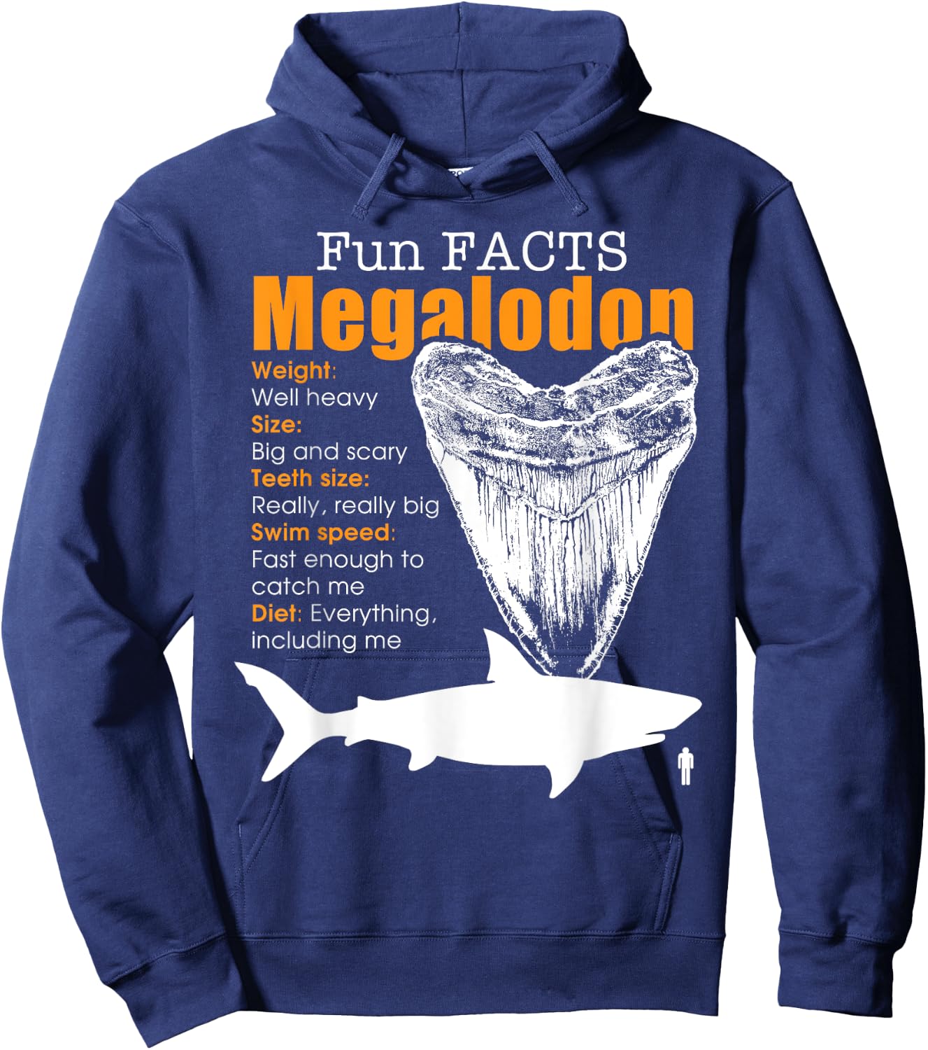 Megalodon , great Gift shark enthusiasts Hoodie - Hoodie | Navy
